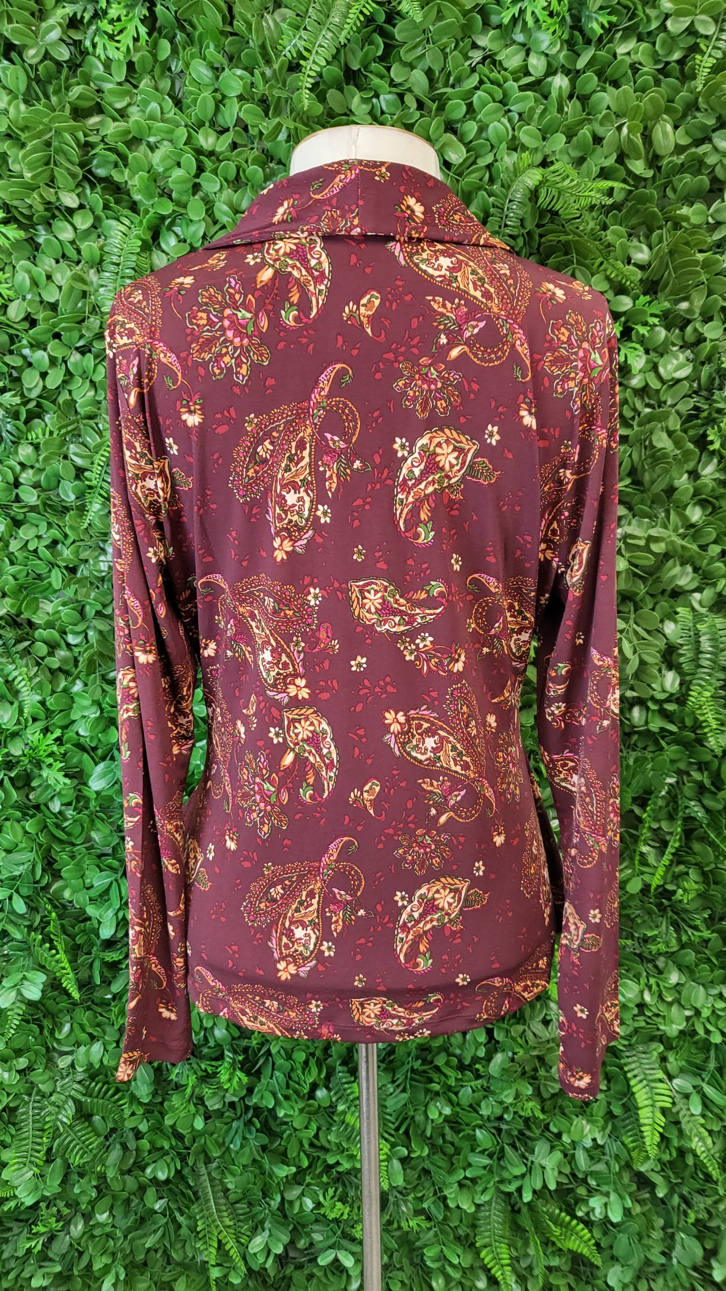 Tahari Print Crossover Top (10-12)