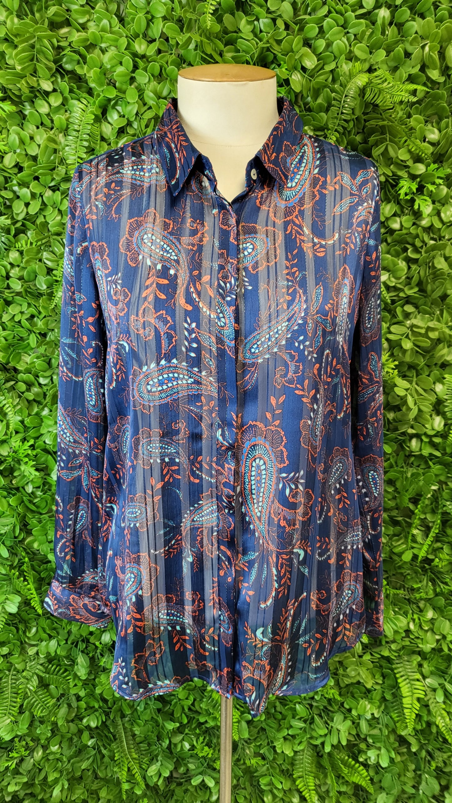 Vassalli Blue Print Lurex Shirt (8)