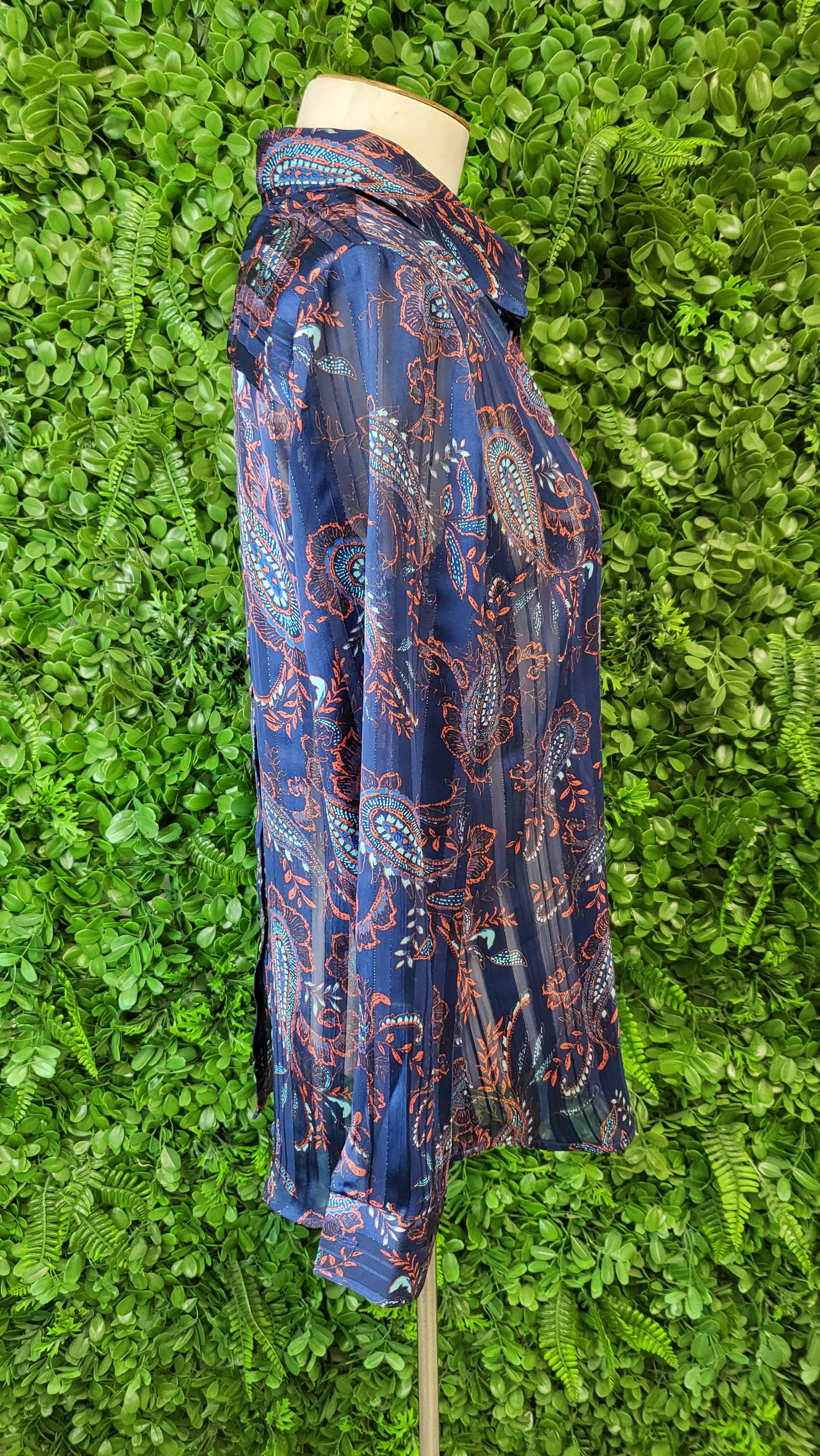 Vassalli Blue Print Lurex Shirt (8)