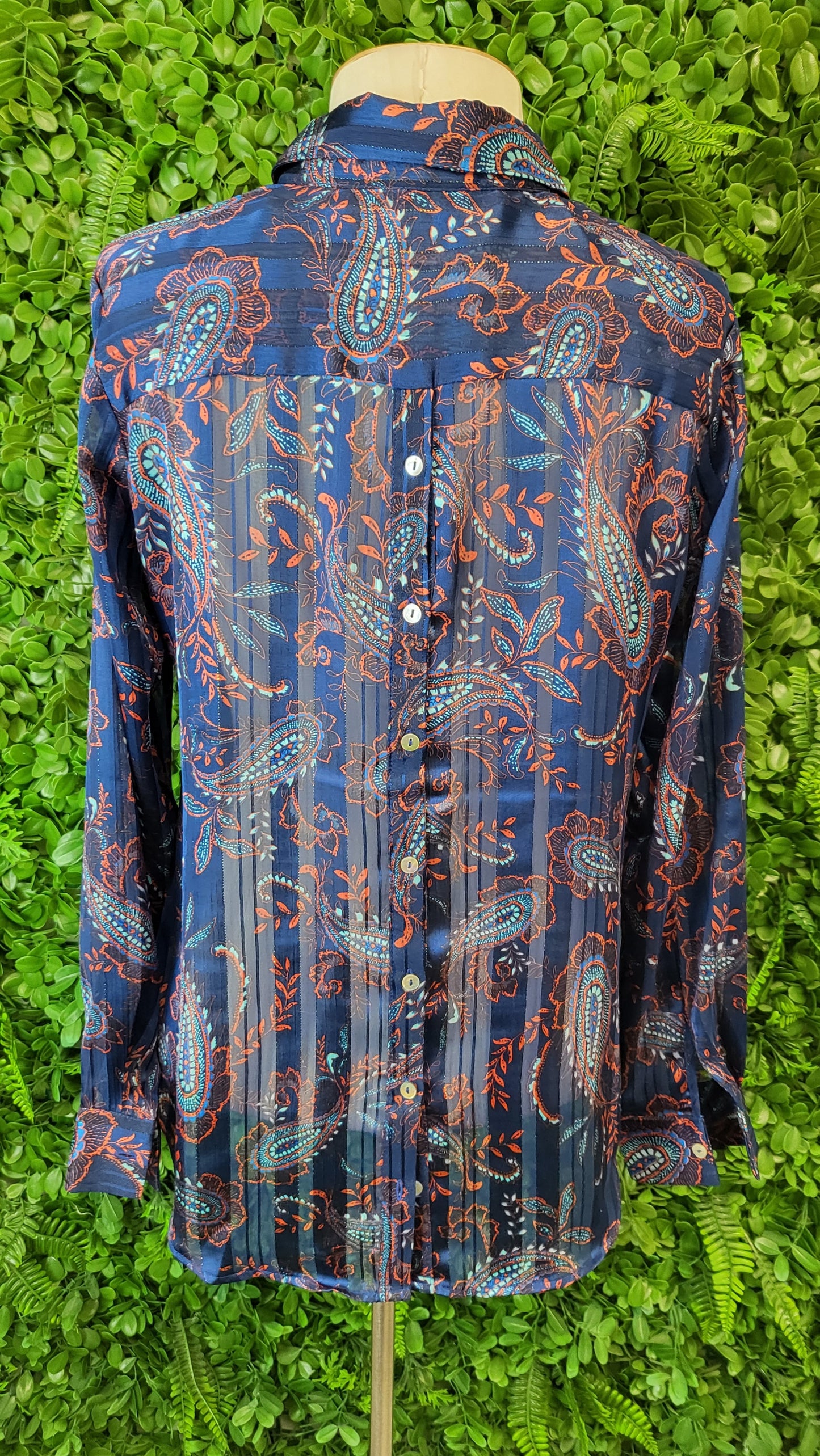 Vassalli Blue Print Lurex Shirt (8)