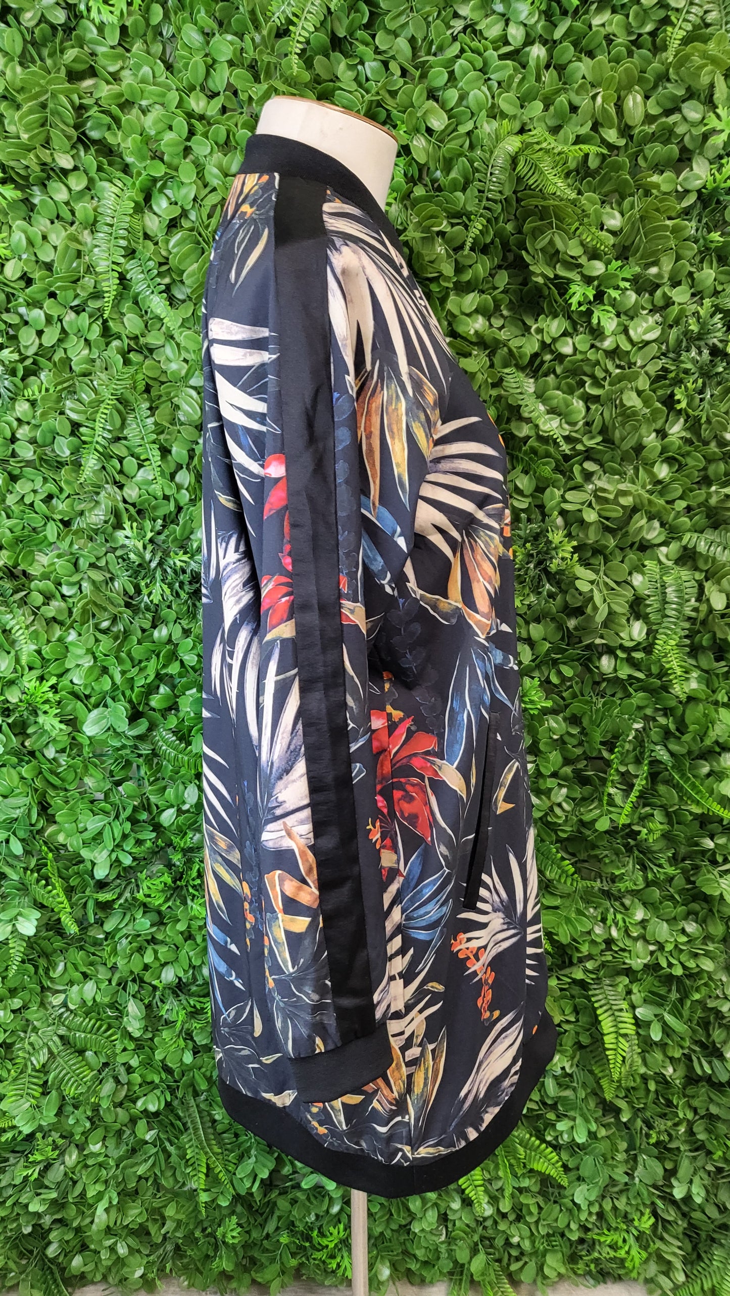 Siren Print Longline Bomber Jacket (10)