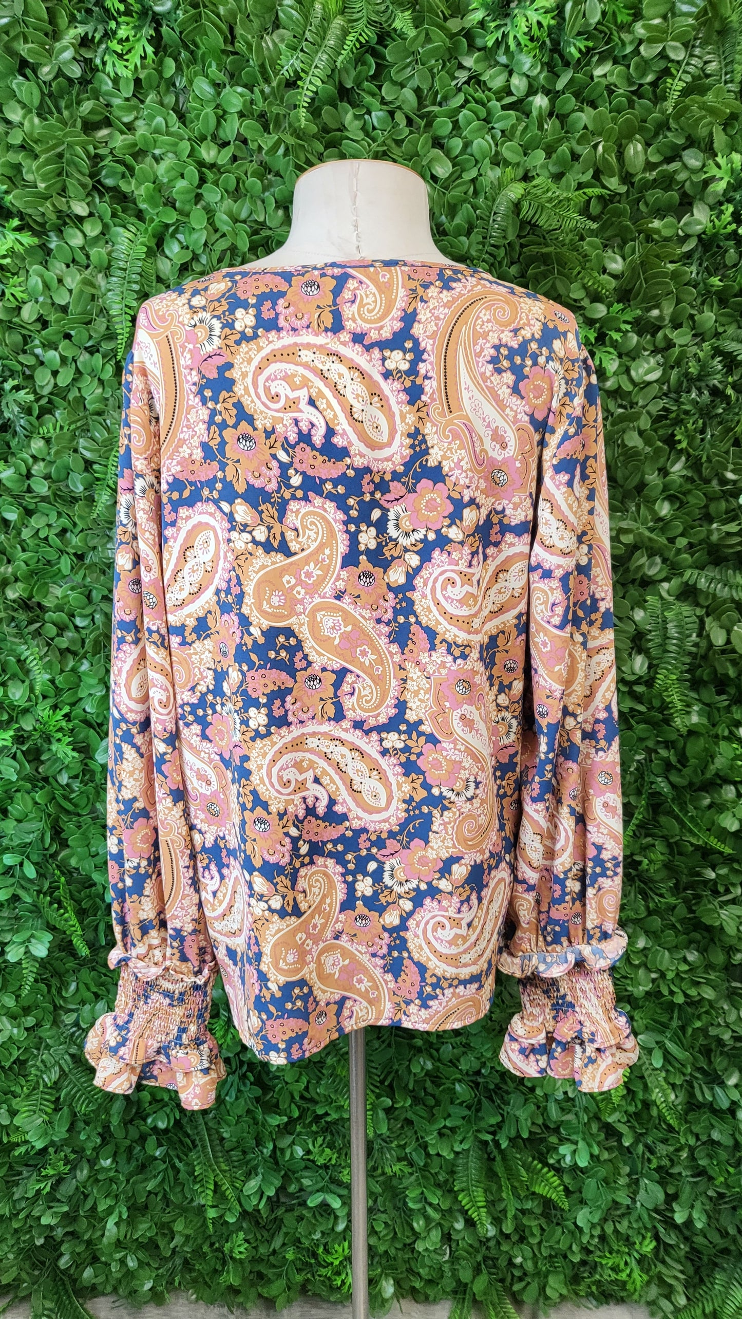 Charlo Print shirred Cuff Blouse (12)