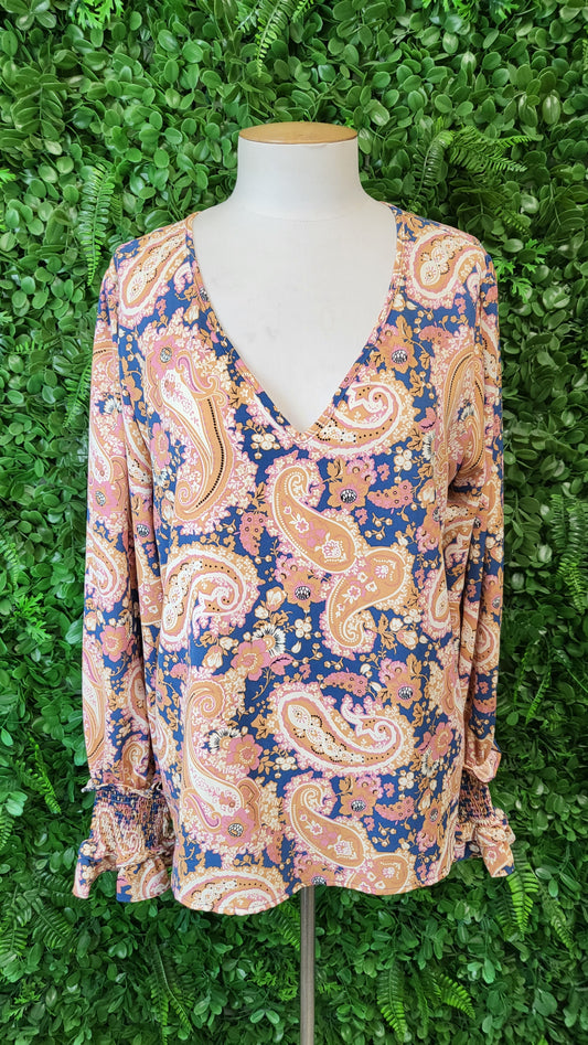 Charlo Print shirred Cuff Blouse (12)