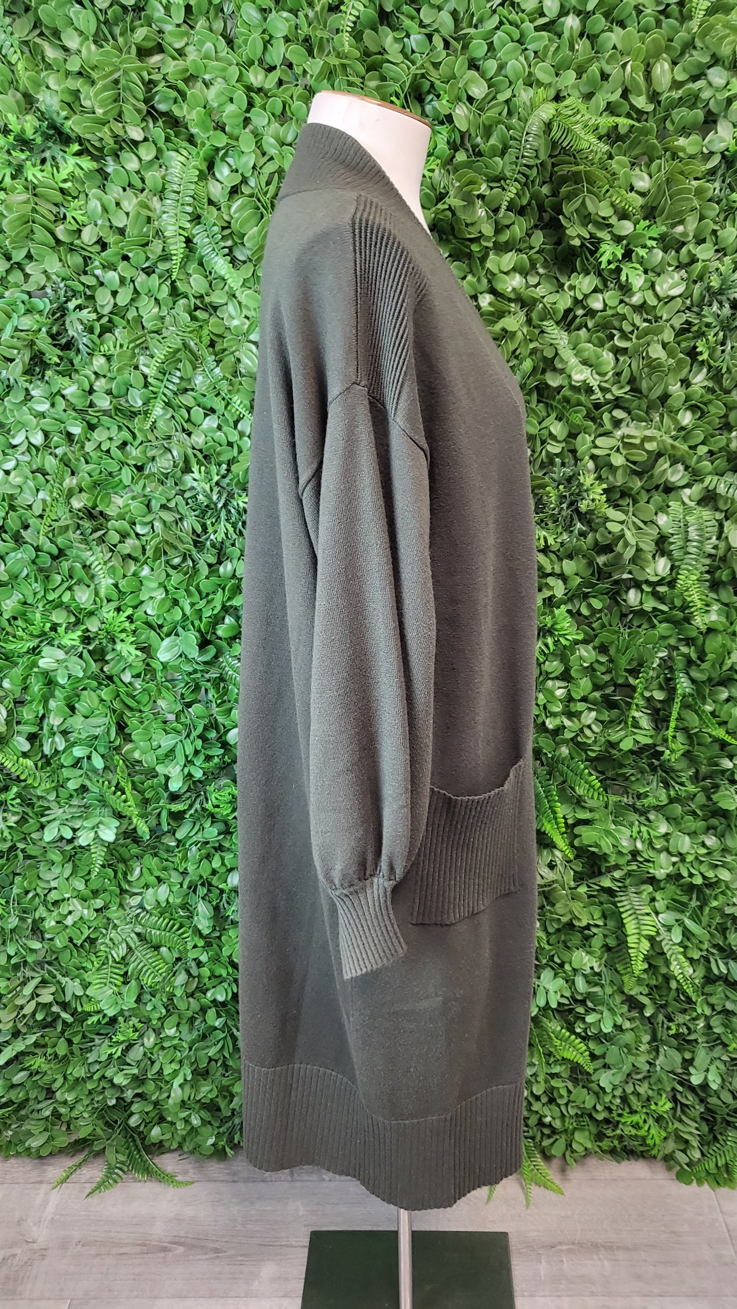 Coco & Belle Khaki Longline Cardi Knit (12-14)