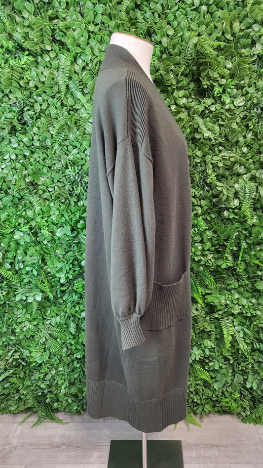 Coco & Belle Khaki Longline Cardi Knit (12-14)