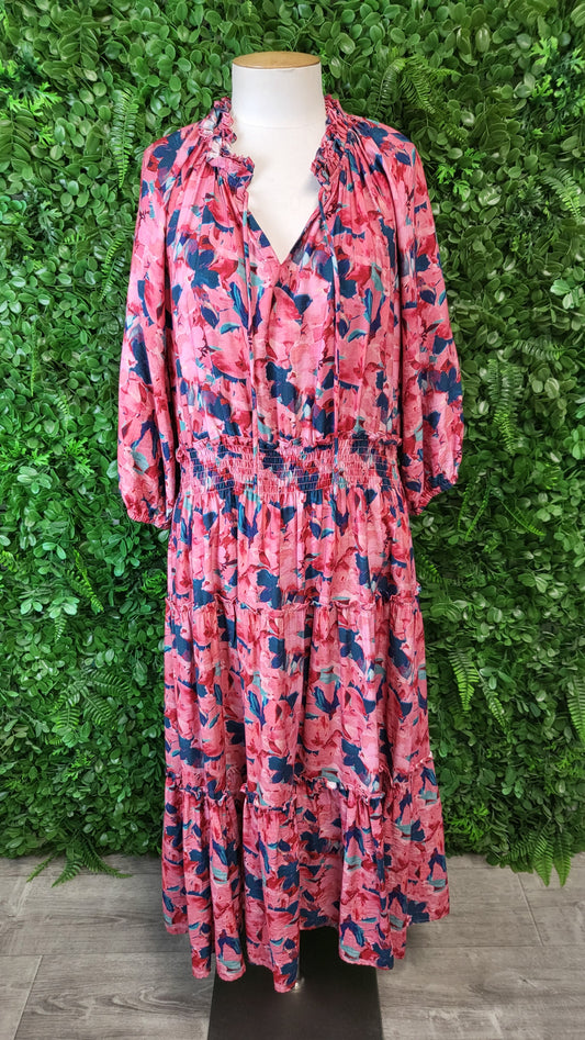 Gloss Floral Tiered Midi Dress (16)