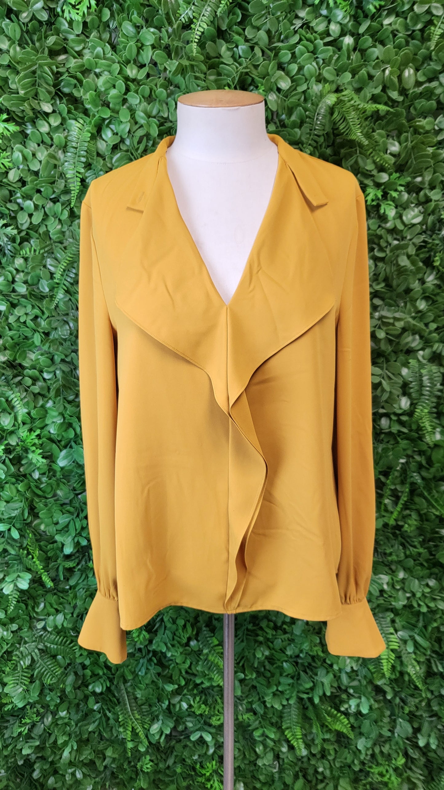 Cue Mustard Frill Front Top (10)