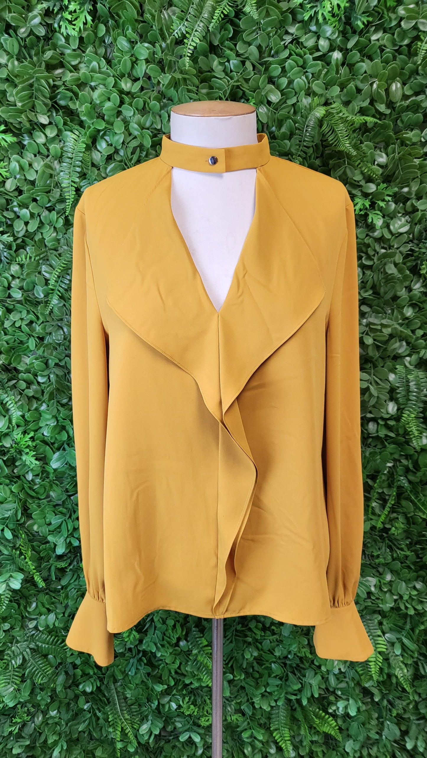 Cue Mustard Frill Front Top (10)