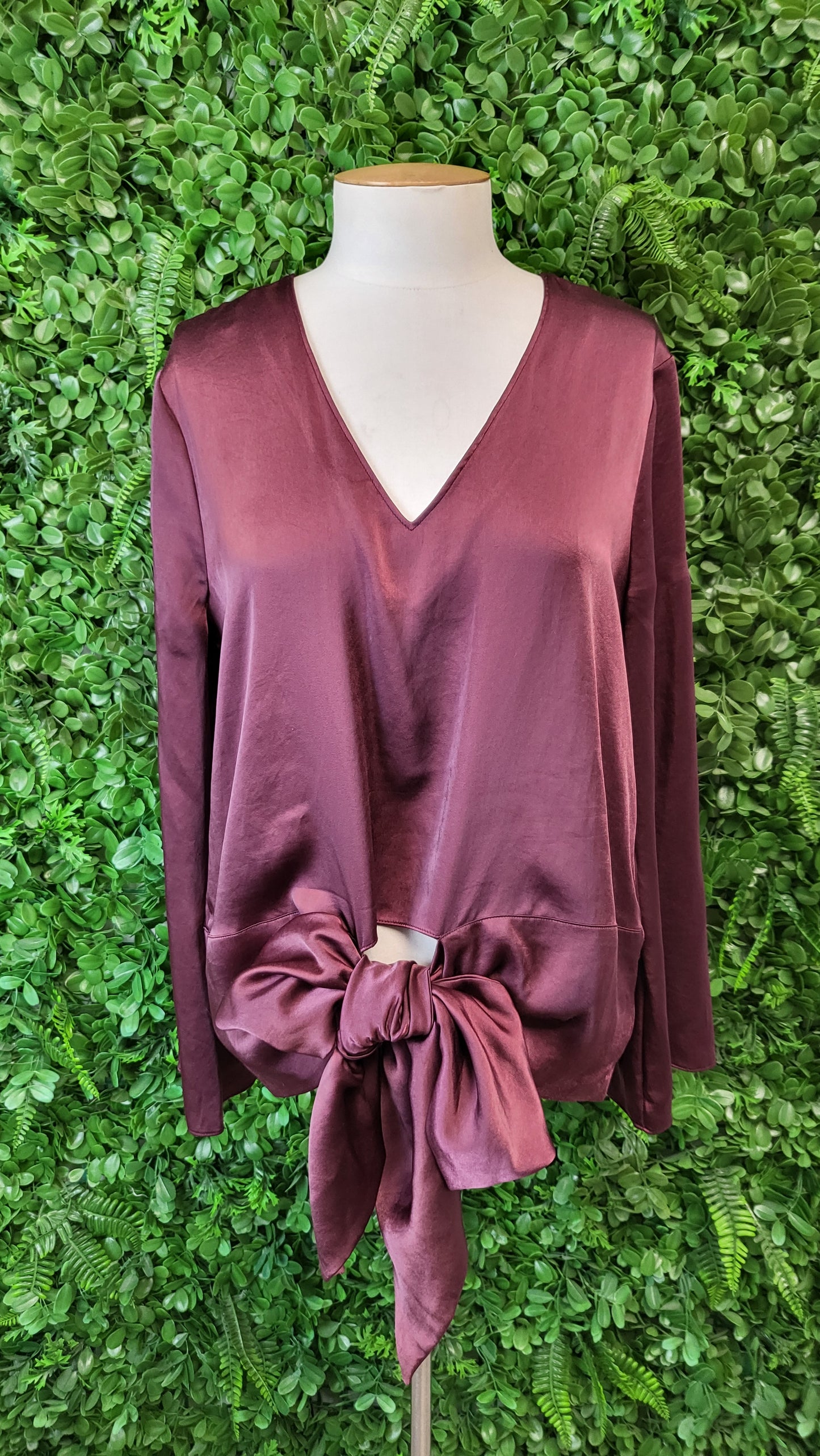 Witchery Plum Sateen Tie Top (10)