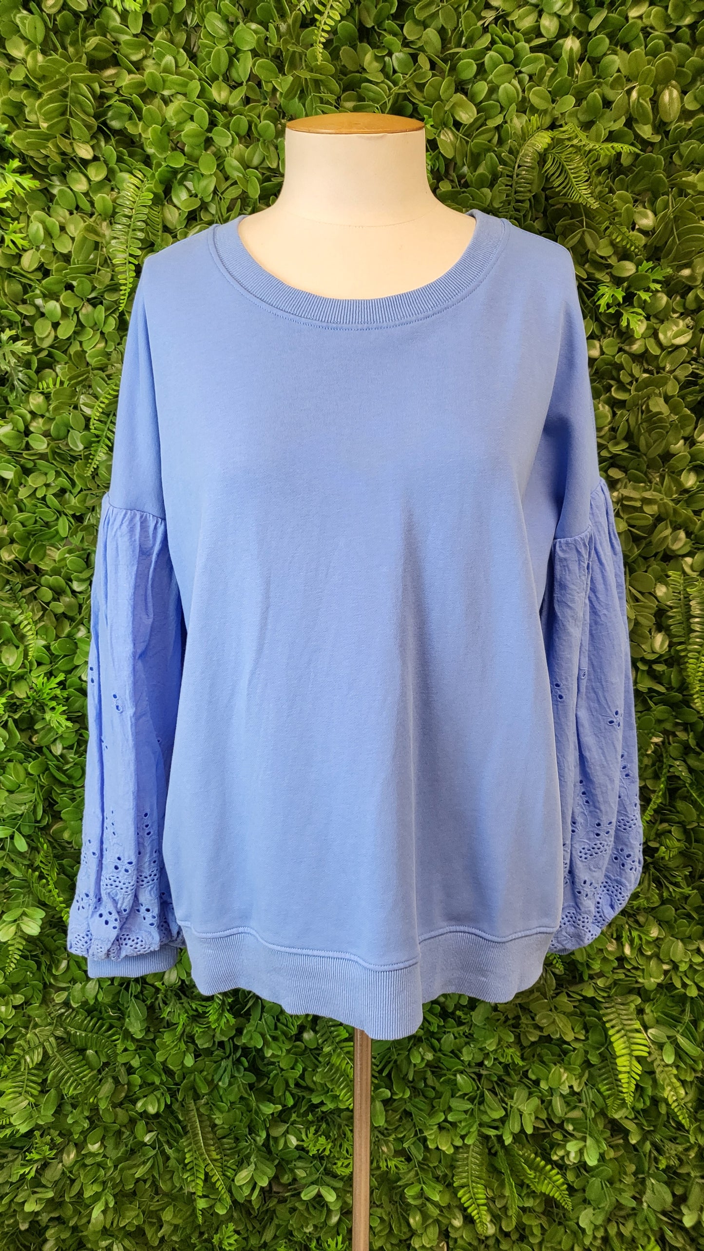 Charlo Blue Embroidery Sweat Top (12)