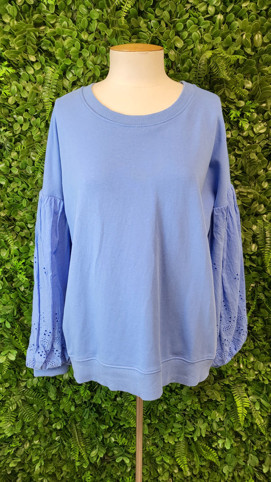 Charlo Blue Embroidery Sweat Top (12)