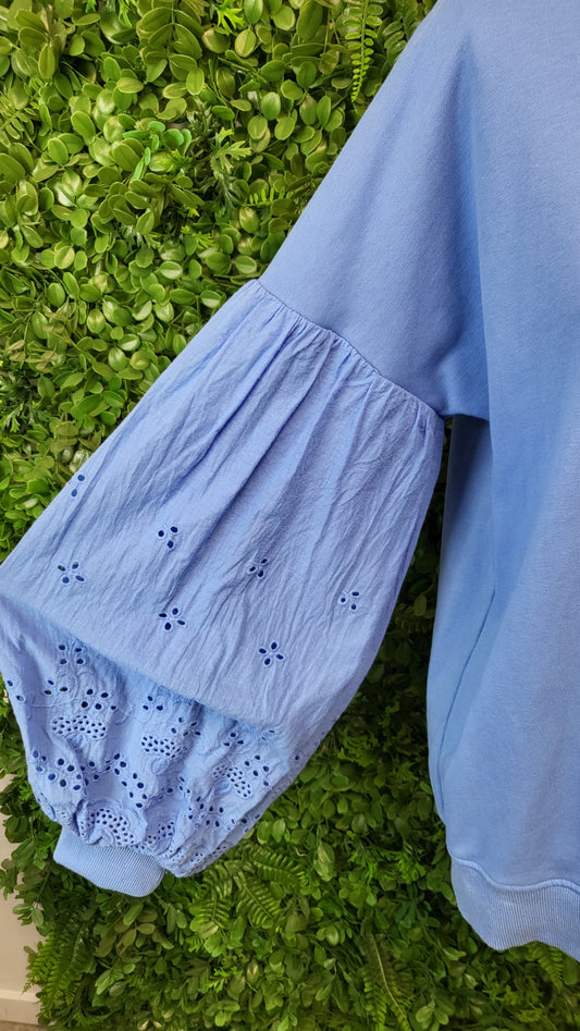 Charlo Blue Embroidery Sweat Top (12)