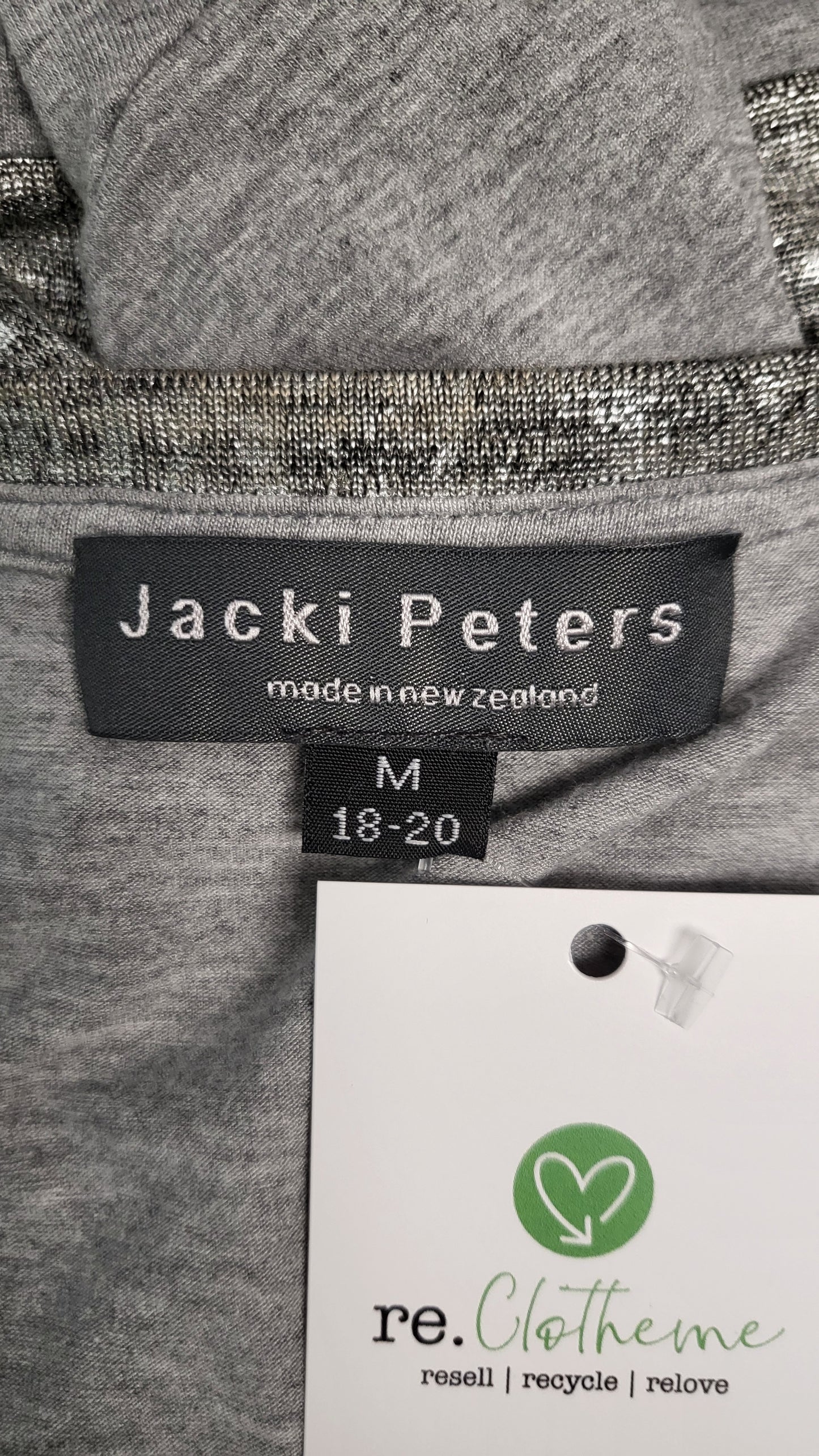 Jackie Peters Metallic Silver Long Sleeve Top (18)