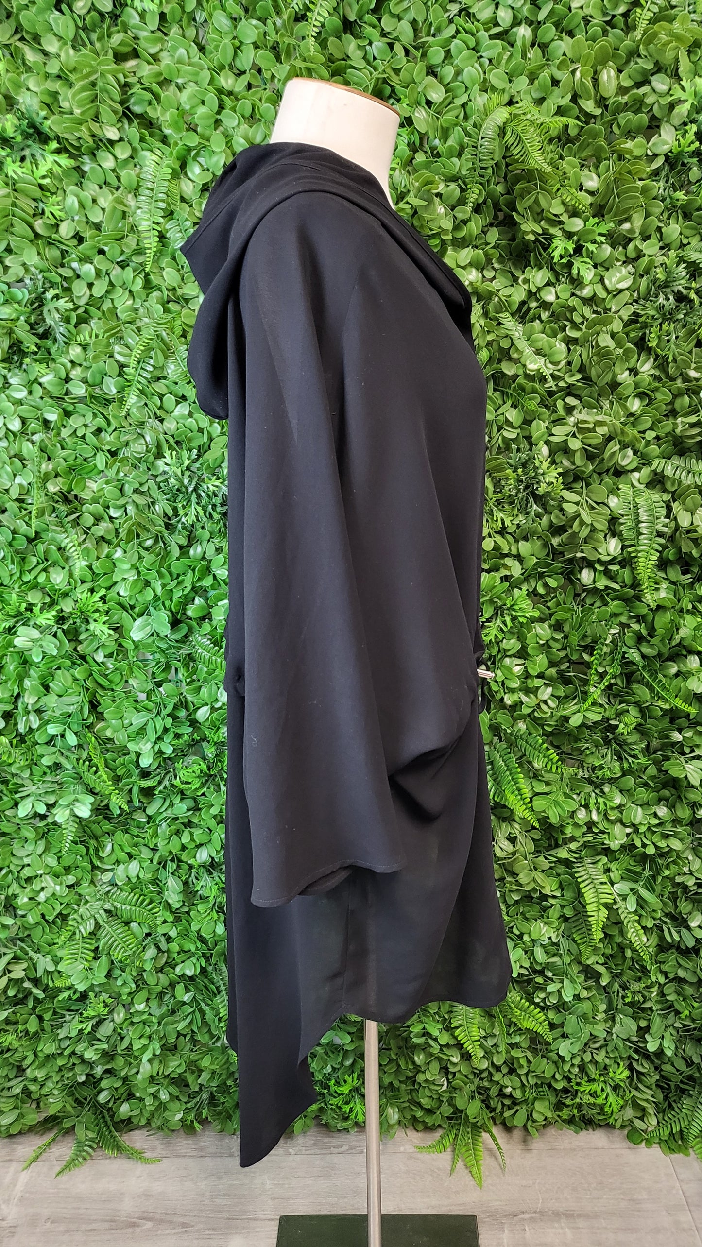 Paula Ryan Relaxed Black Sheer Hooded Top (18)
