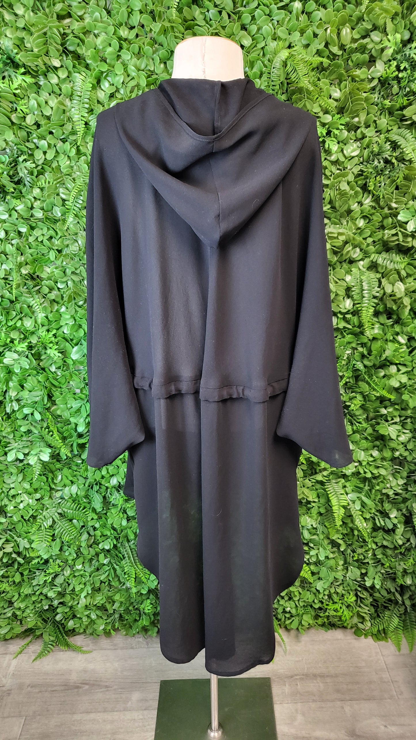 Paula Ryan Relaxed Black Sheer Hooded Top (18)