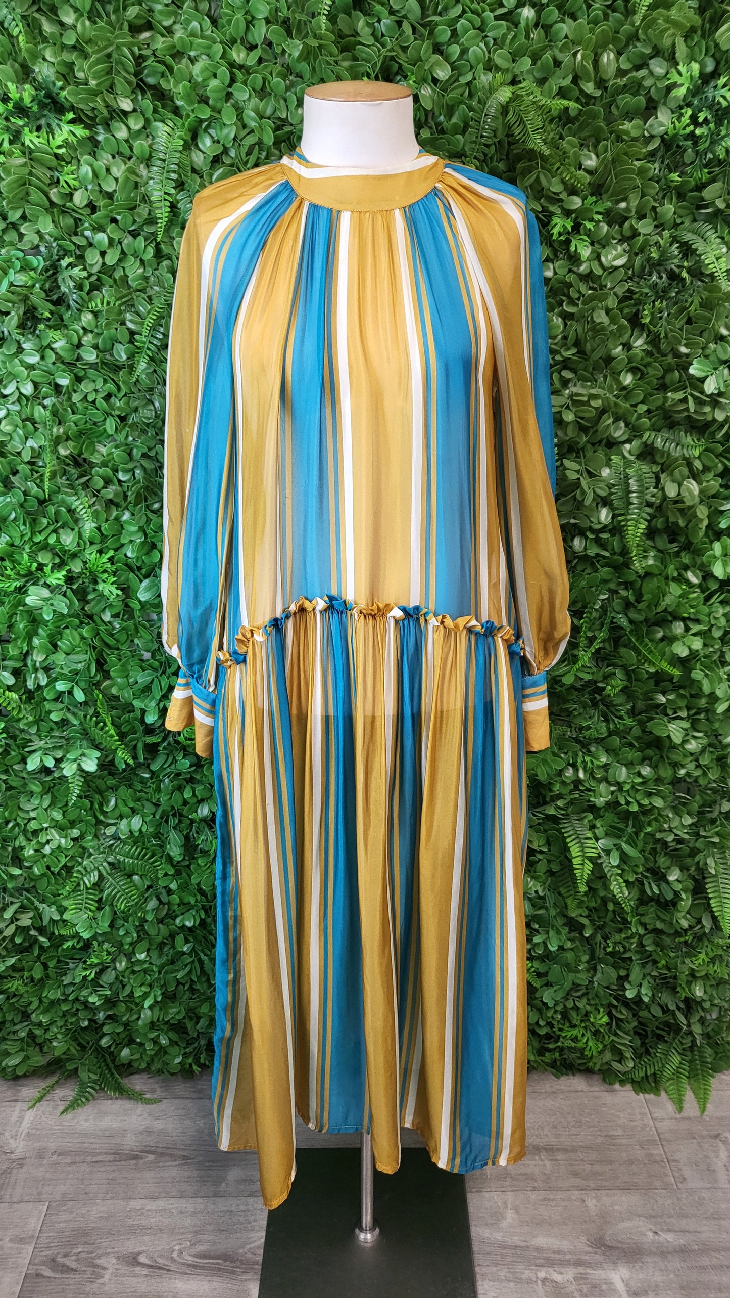 Dixie Stripe Silk Dress BNWT (8-10)