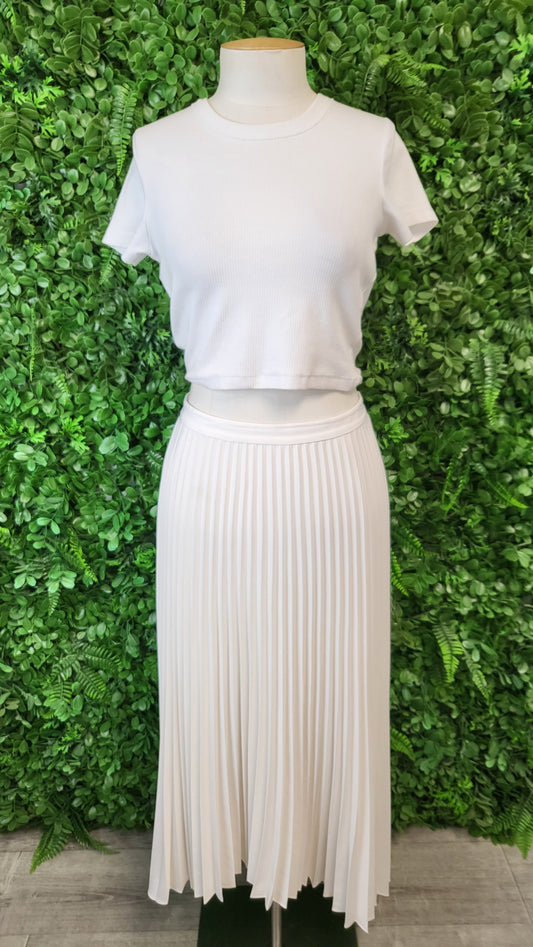 Witchery Cream Pleat Skirt (16)