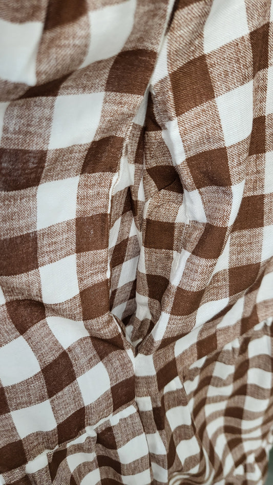 Salty Crush Brown Gingham Dress (12-14)