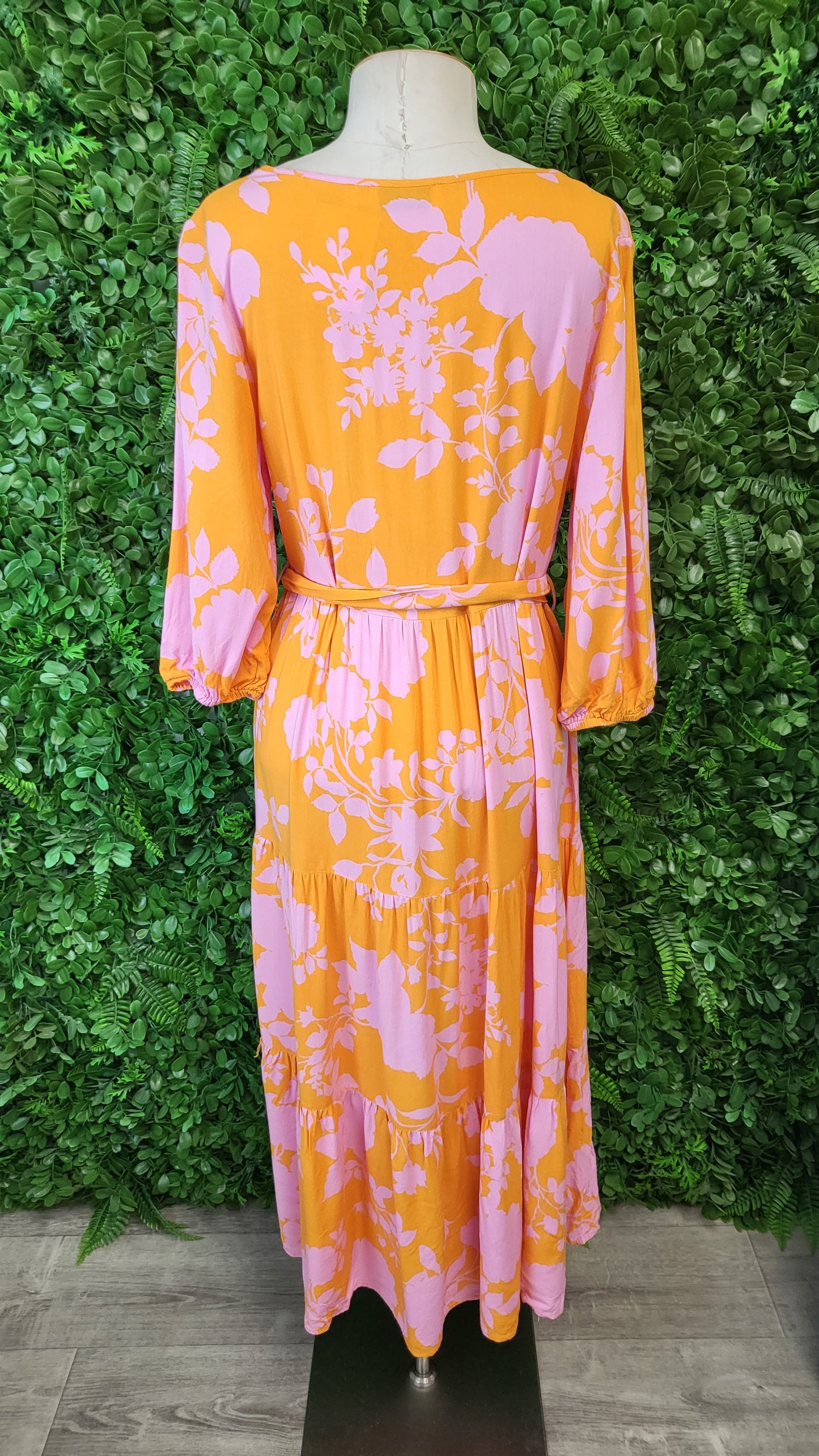 Petal + Pup Orange/Pink Tiered Dress (10)