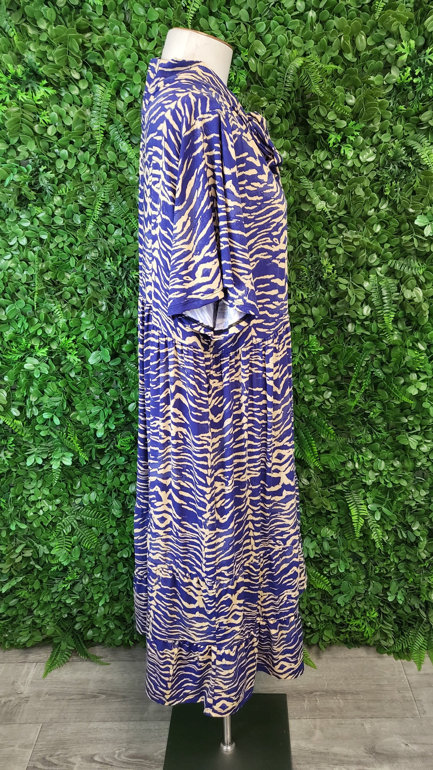 Exotica Blue/Tan Animal Print Dress (16-18)