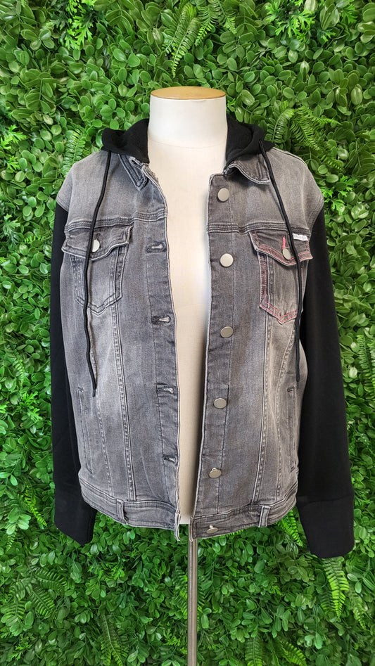 Home Lee Vintage Black Hooded Denim Jacket (14)