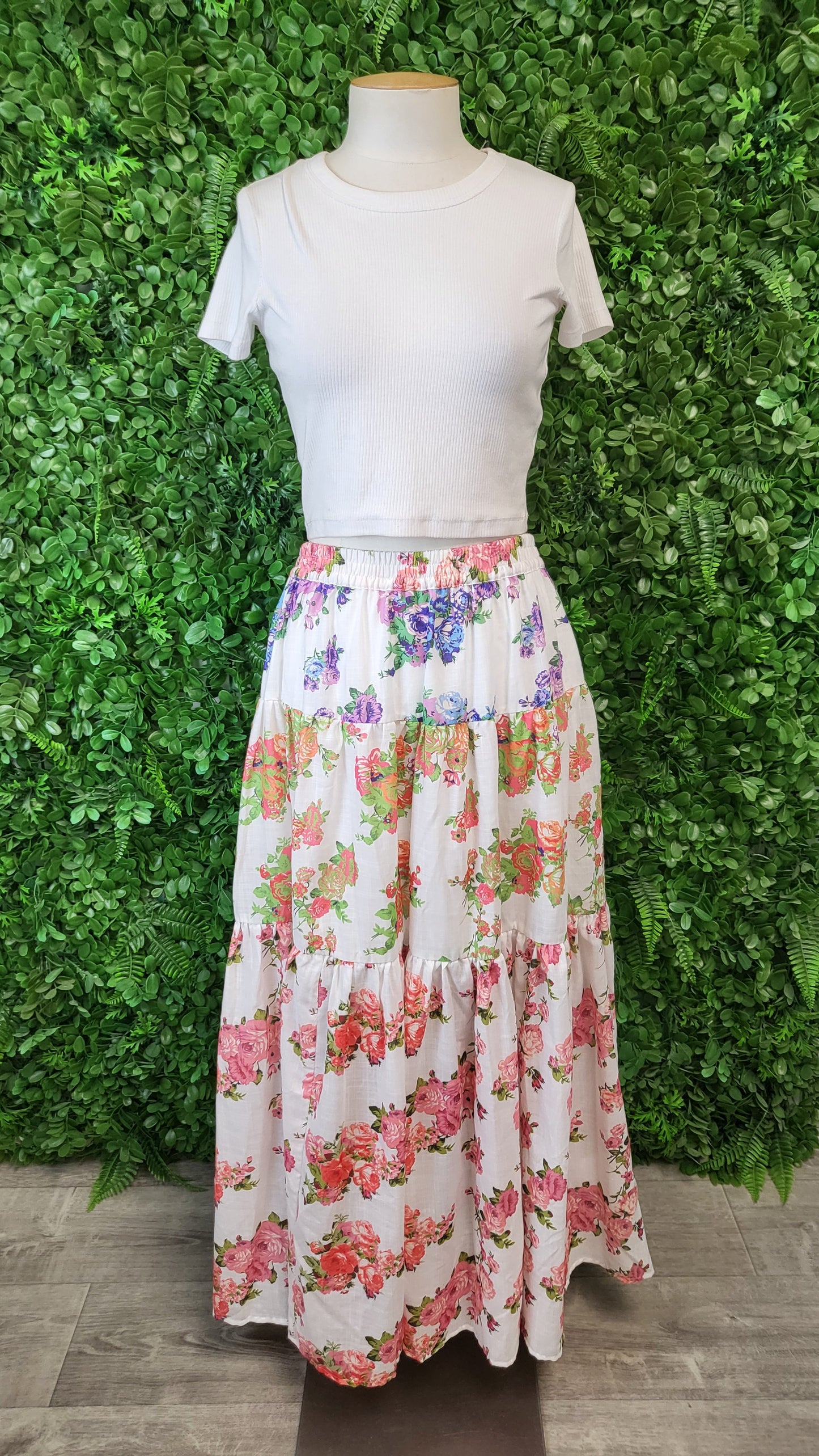 Lollys Laundry Floral Sunset Maxi Skirt (10-14)