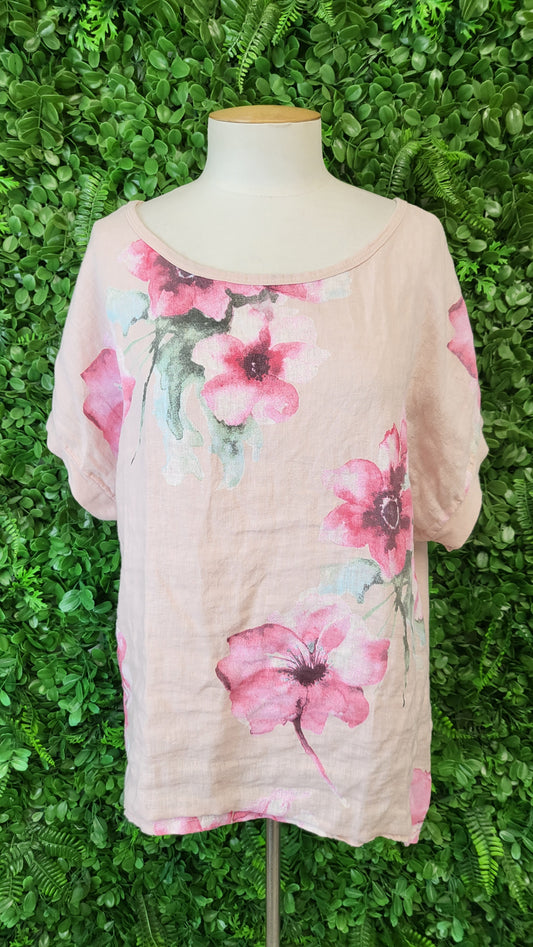 Wednesday Lulu Pink Floral Top (14-16)