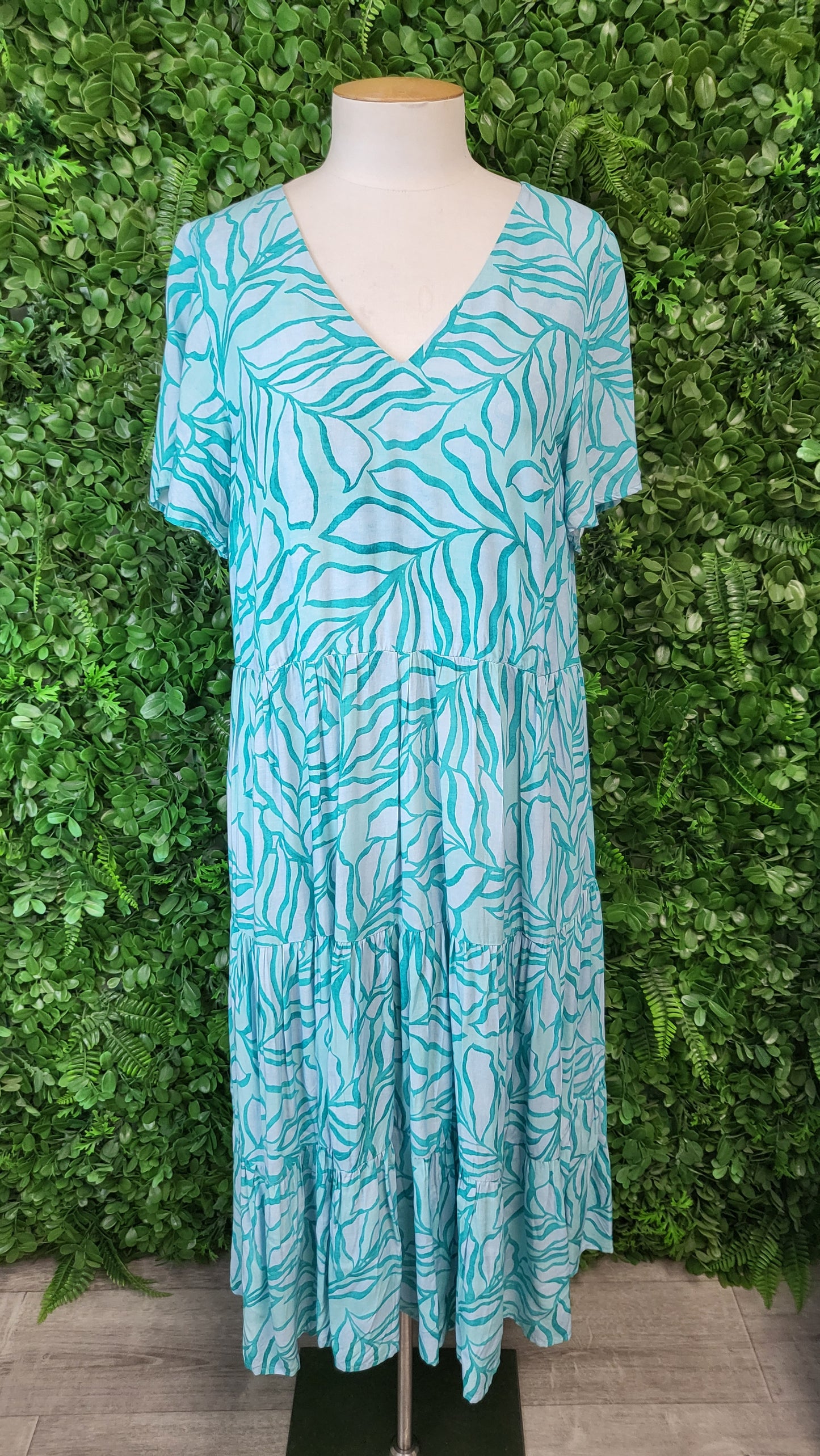 Blue Illusion Aqua Tiered Dress (10)