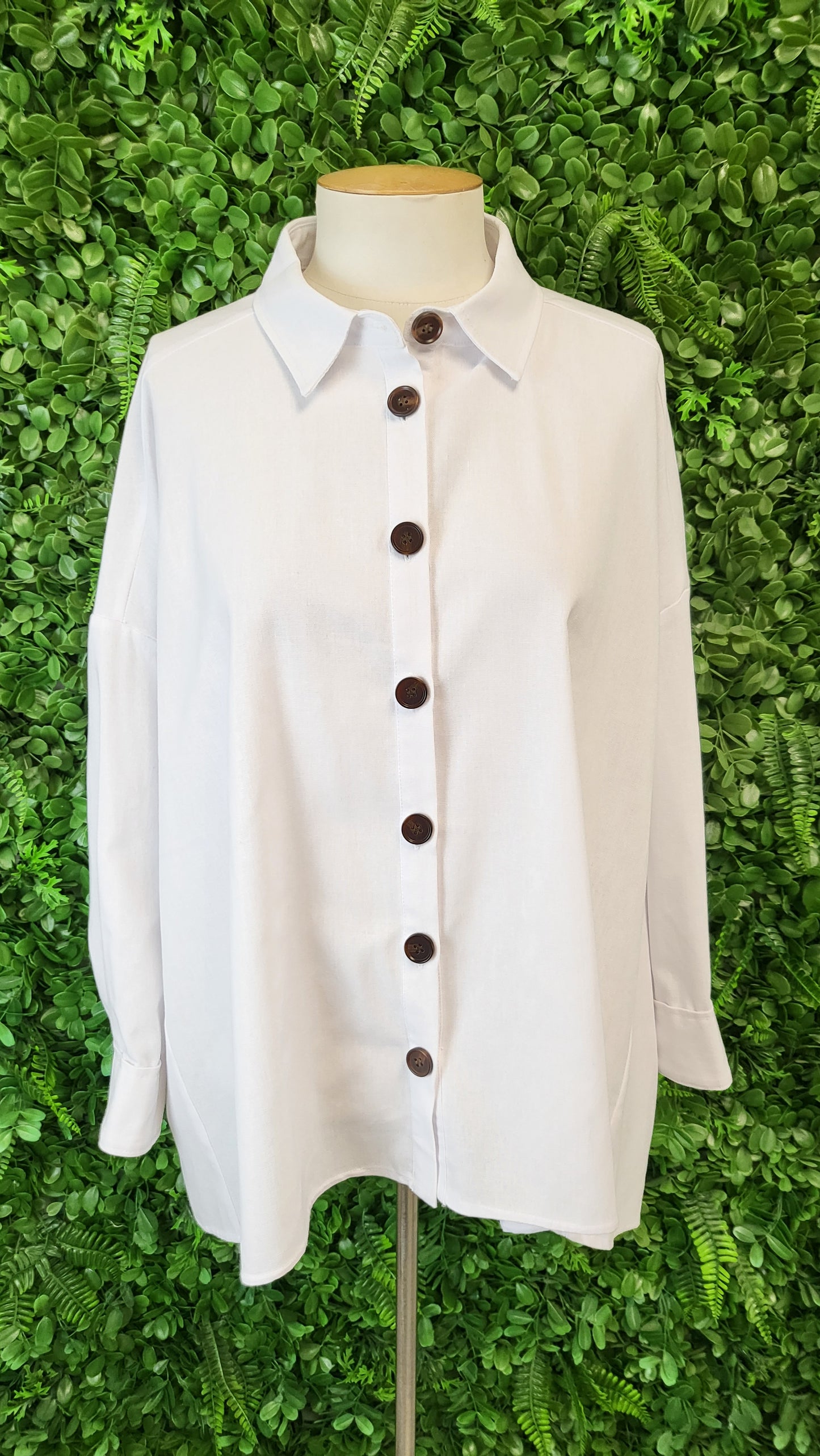 Two Birds Blue White Linen Blend Shirt (12-16)