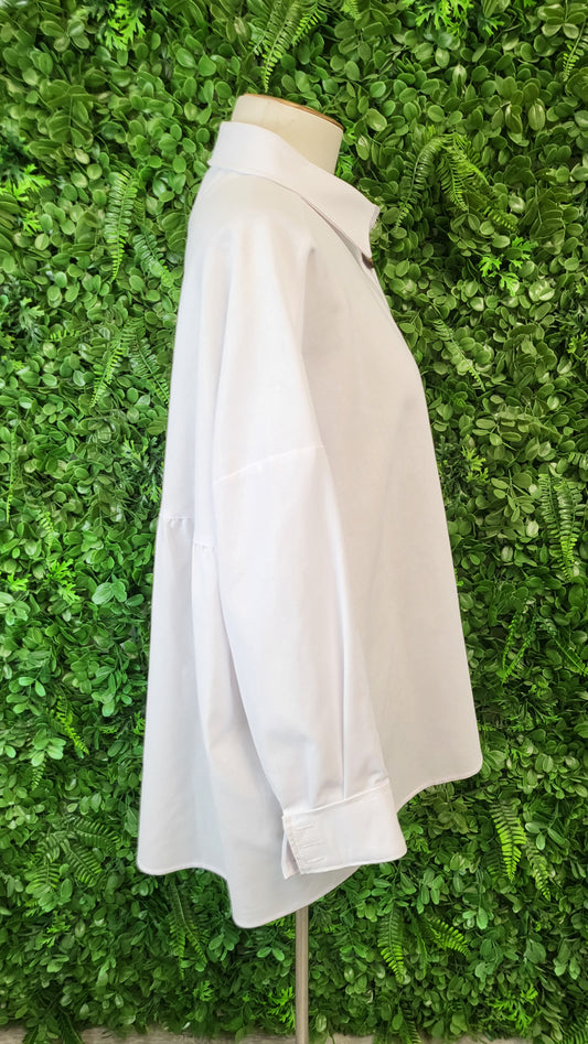 Two Birds Blue White Linen Blend Shirt (12-16)