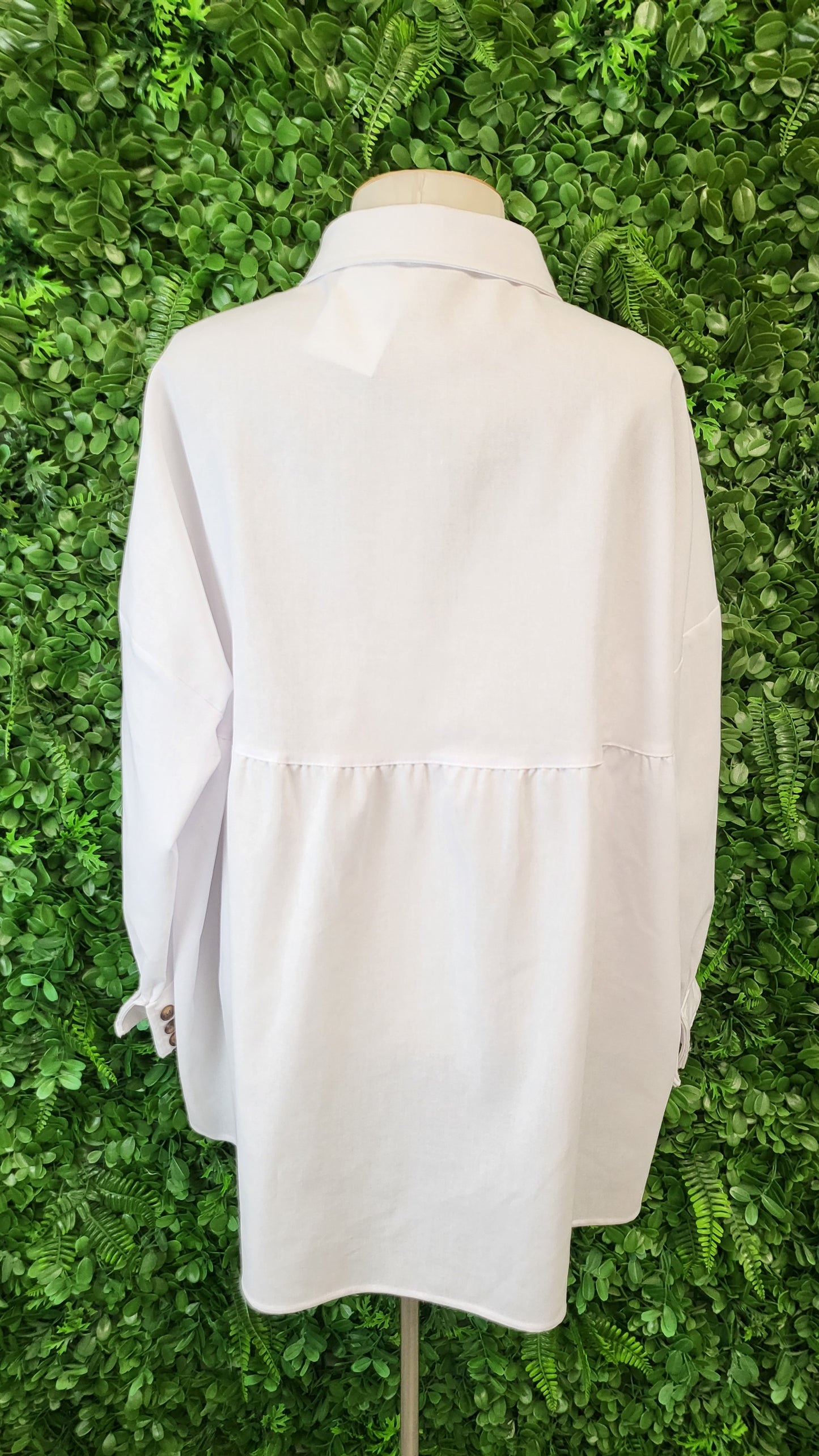 Two Birds Blue White Linen Blend Shirt (12-16)