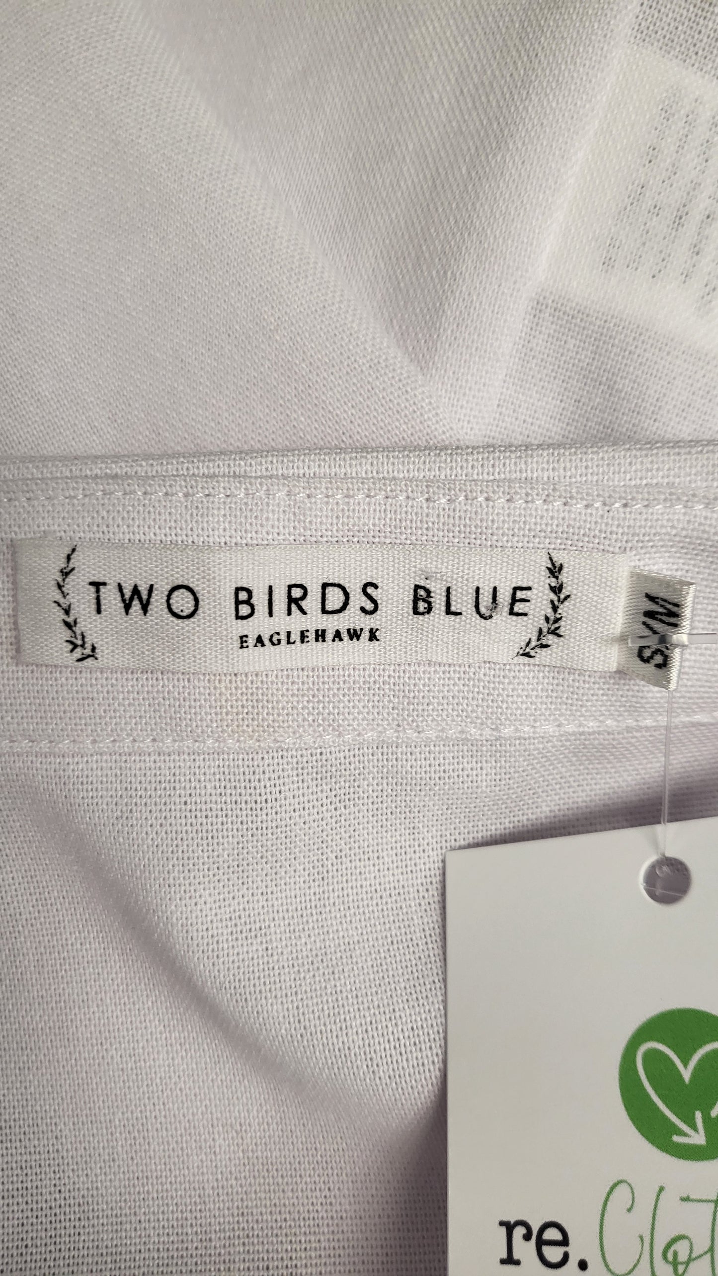 Two Birds Blue White Linen Blend Shirt (12-16)