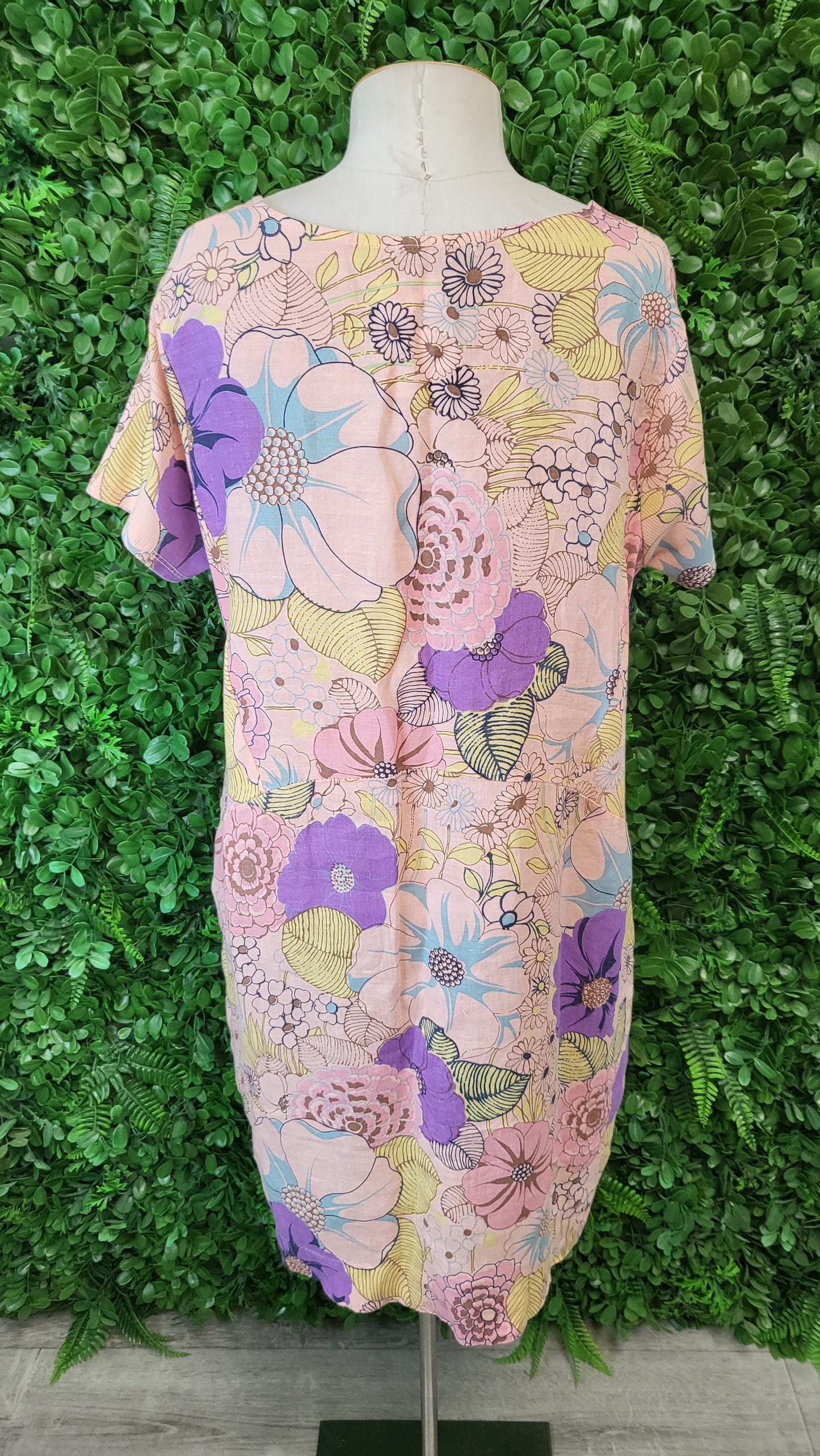 Helga May Print Linen Dress (12-14)