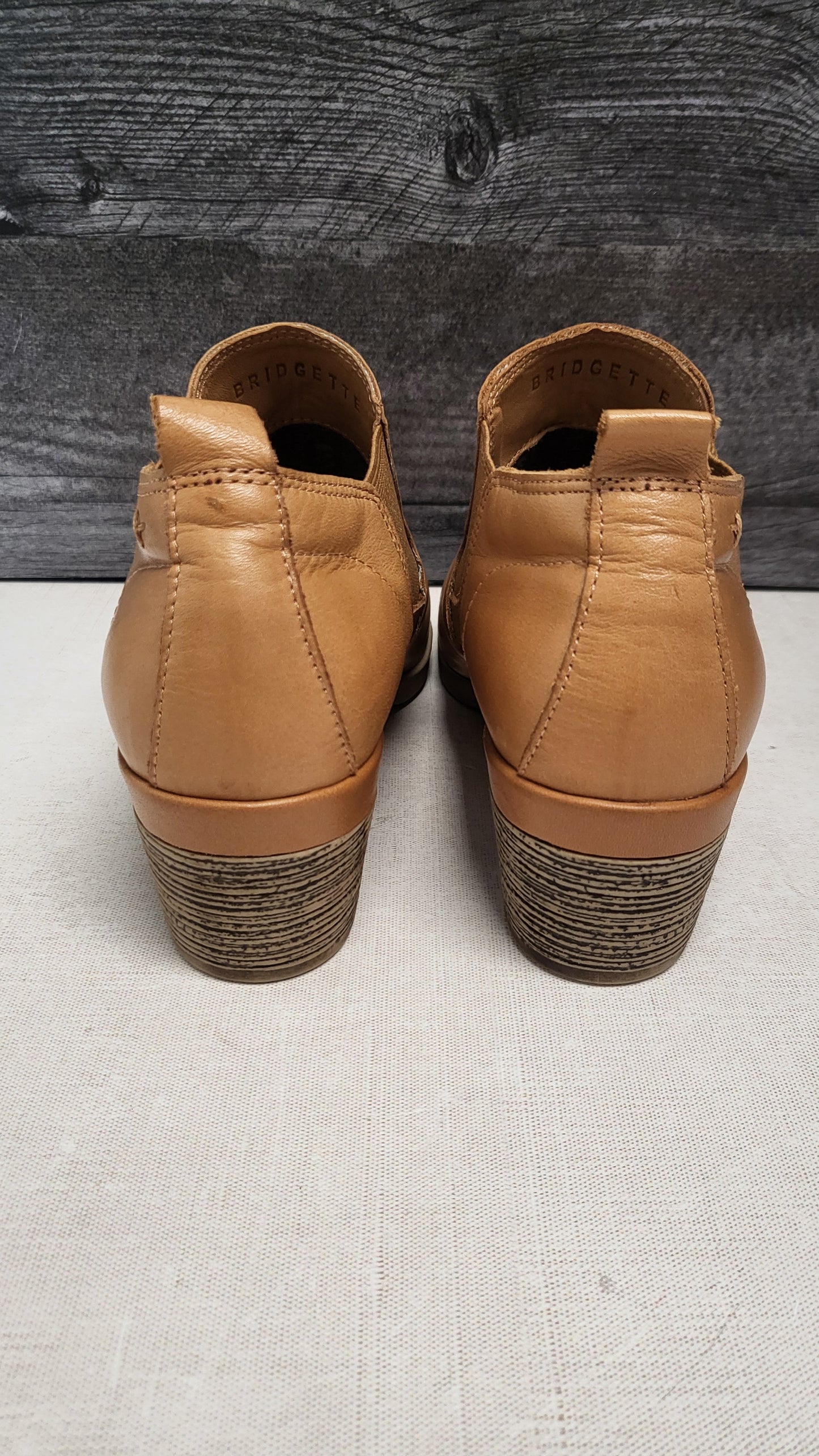 Cabello Tan Ankle Booties 37/38