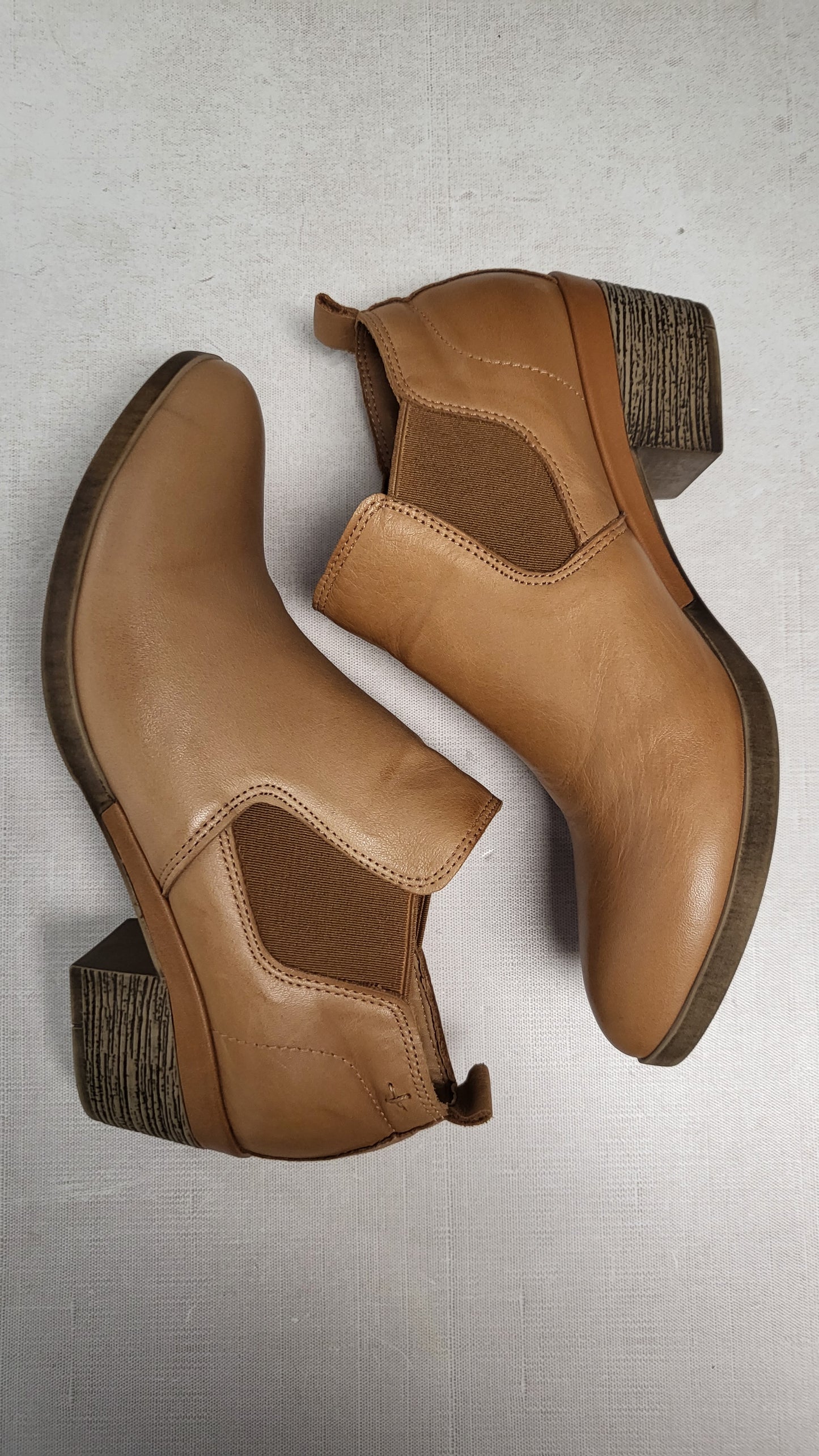 Cabello Tan Ankle Booties 37/38