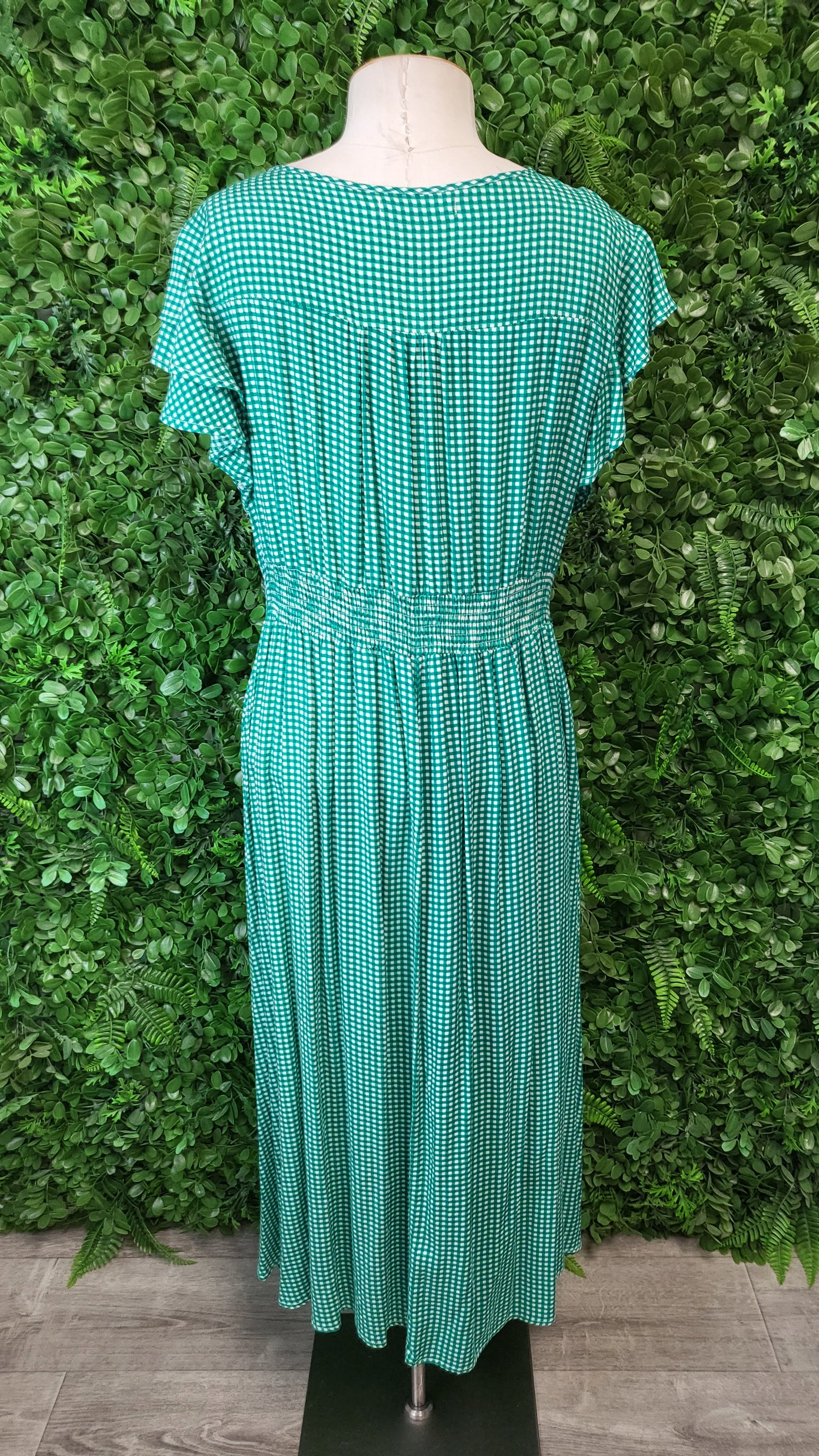 Sunday Boho Green Gingham Dress (14)