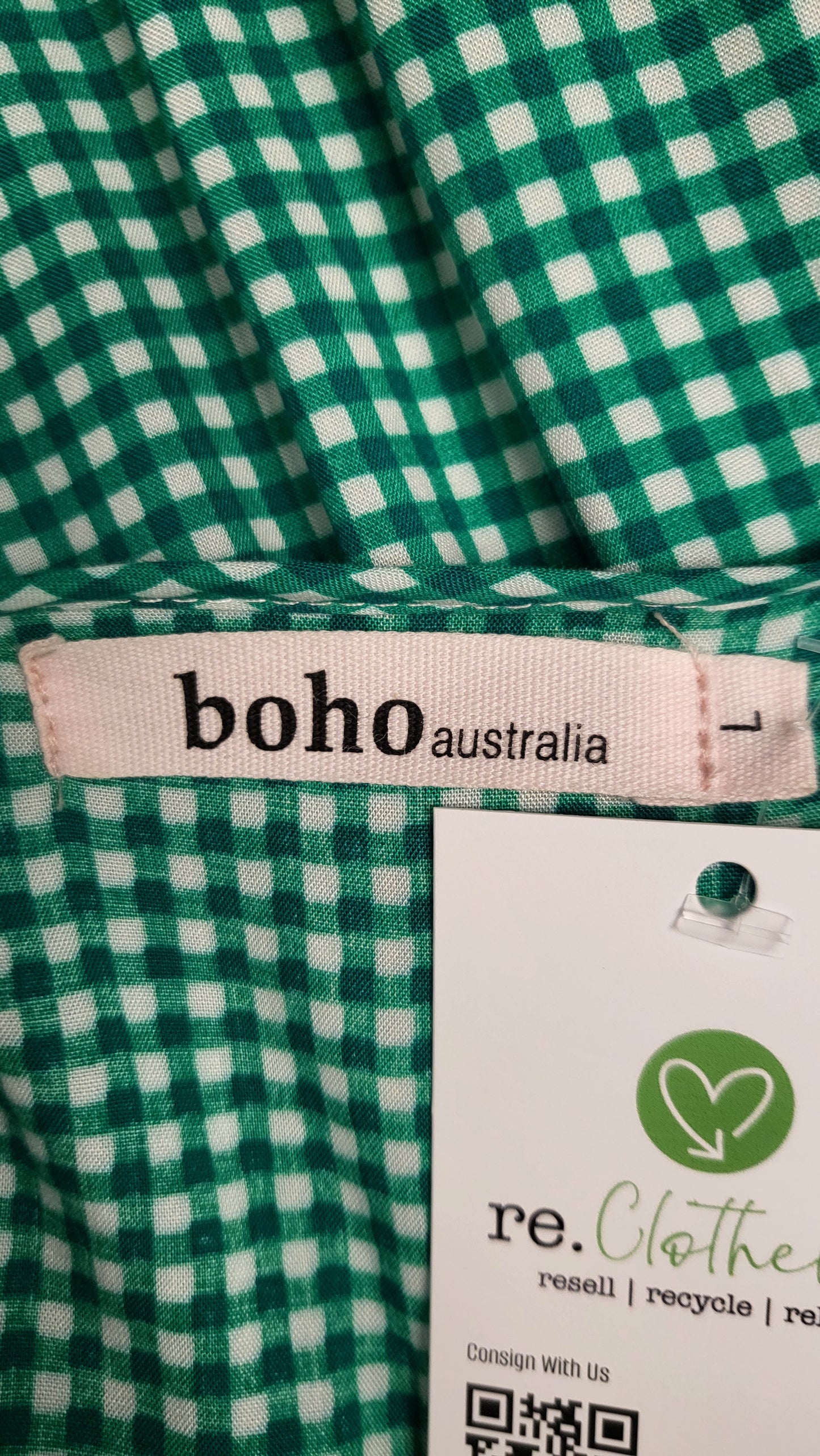 Sunday Boho Green Gingham Dress (14)