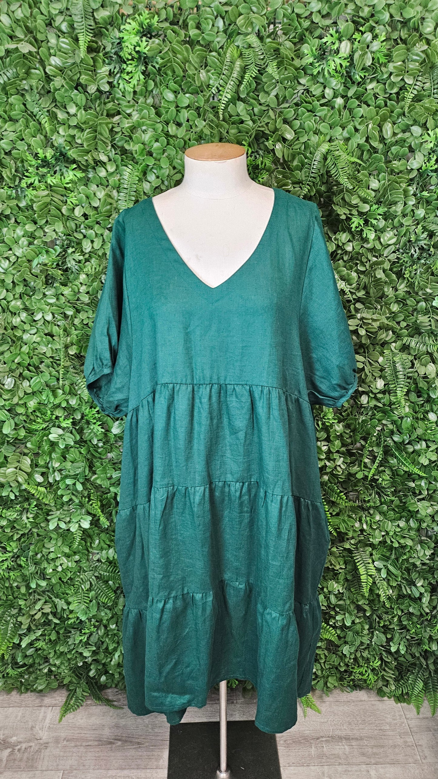 Tirelli Green Linen Dress (18)