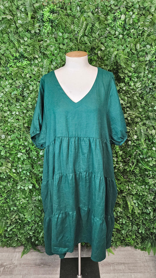 Tirelli Green Linen Dress (18)