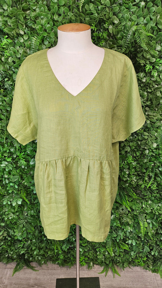 Tirelli Green Linen Top (18)