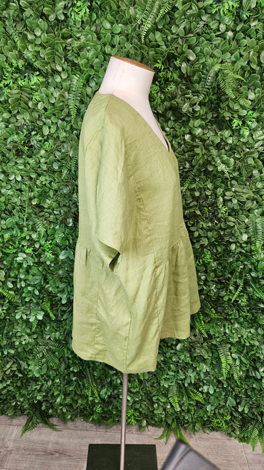 Tirelli Green Linen Top (18)