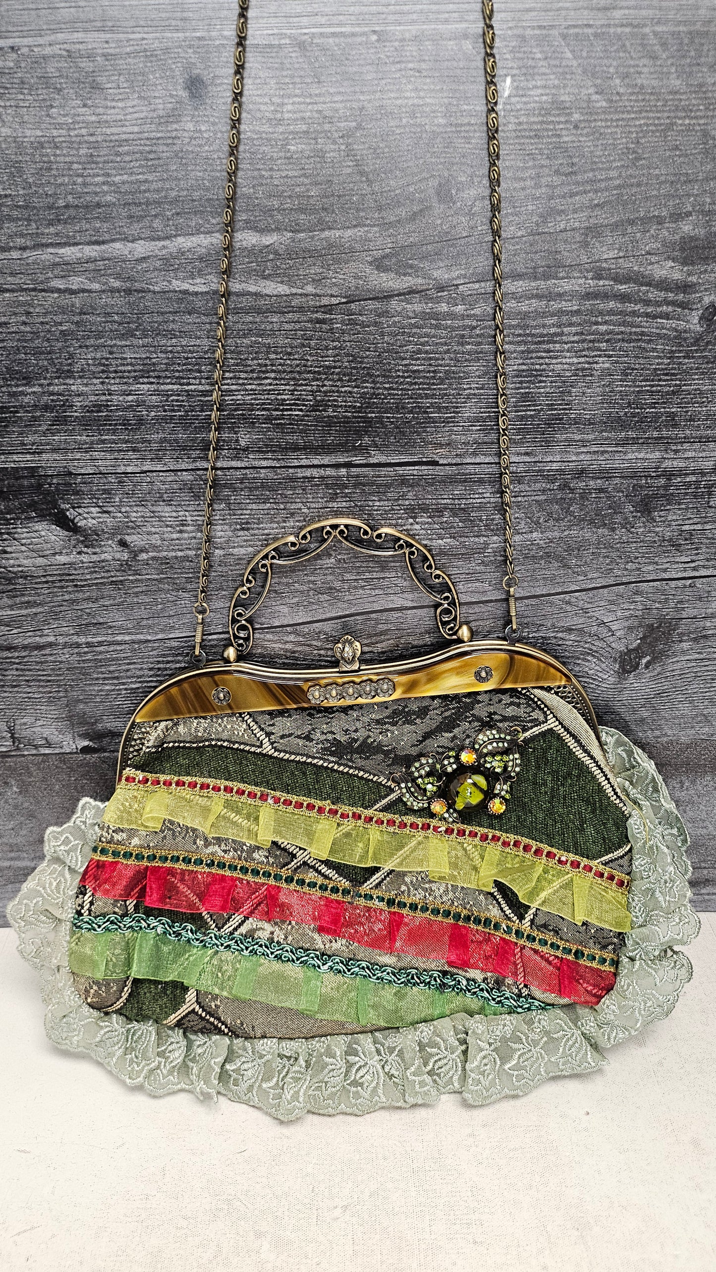 Unknown Multi Lace Trimmed Bag (30cmx21cm)