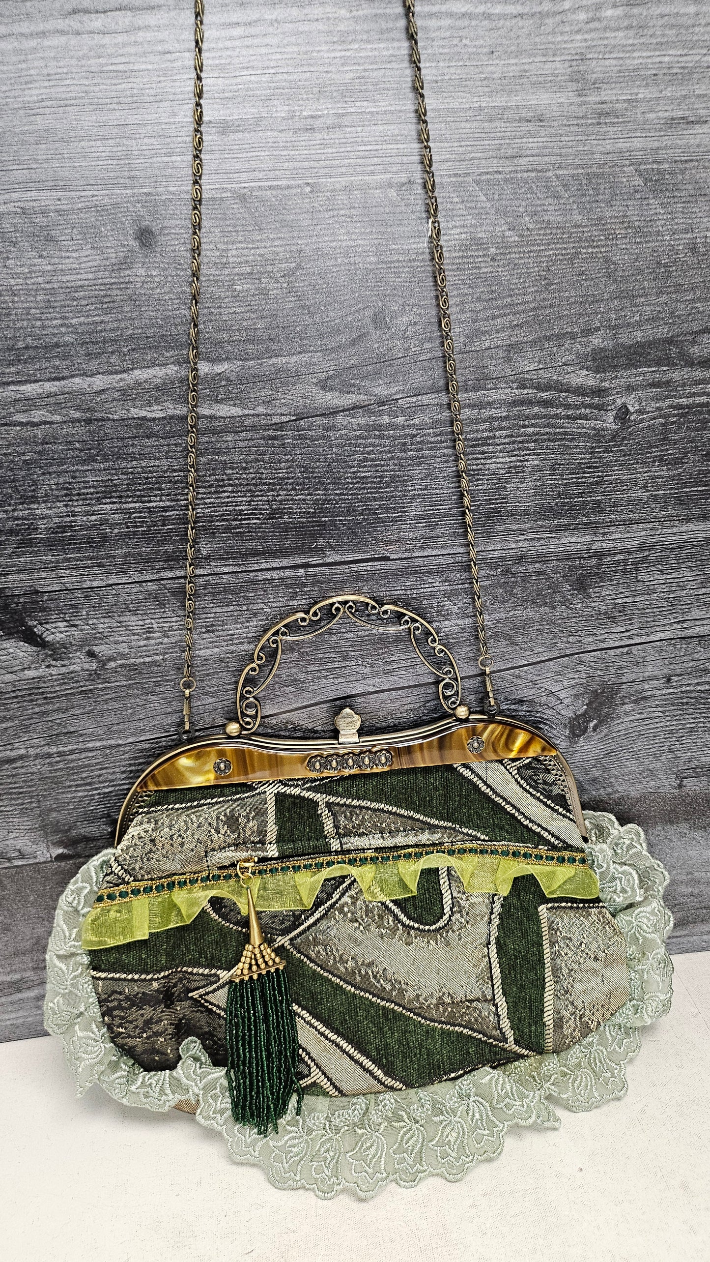 Unknown Multi Lace Trimmed Bag (30cmx21cm)