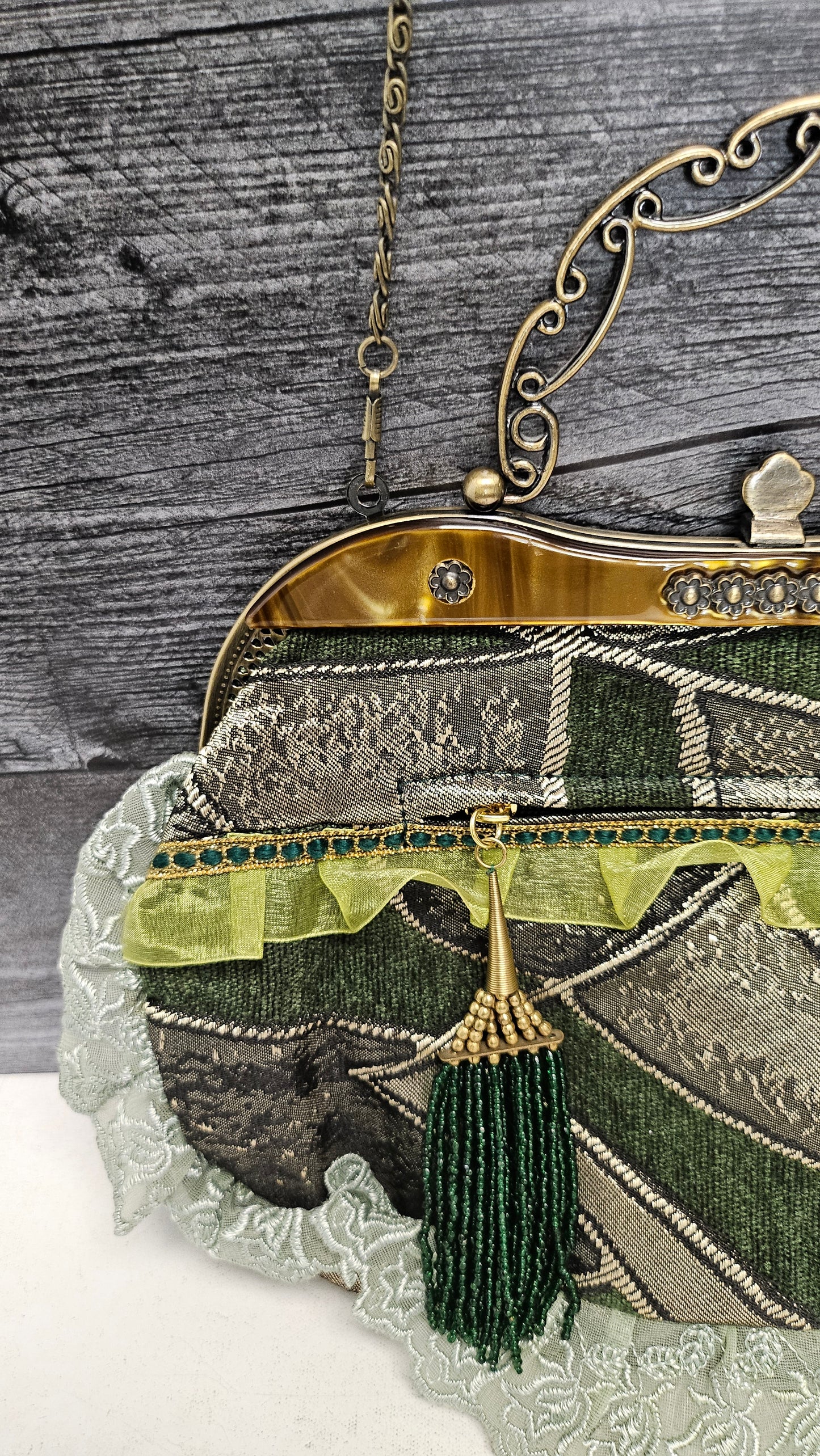 Unknown Multi Lace Trimmed Bag (30cmx21cm)