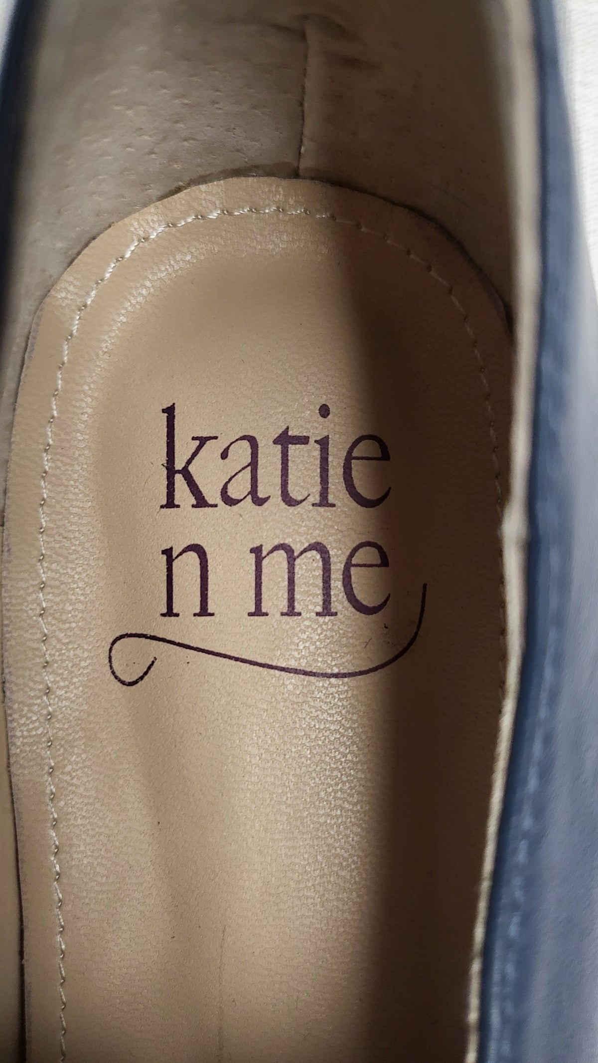Katie 'n' Me Blue Leather Oxford Flats (37)