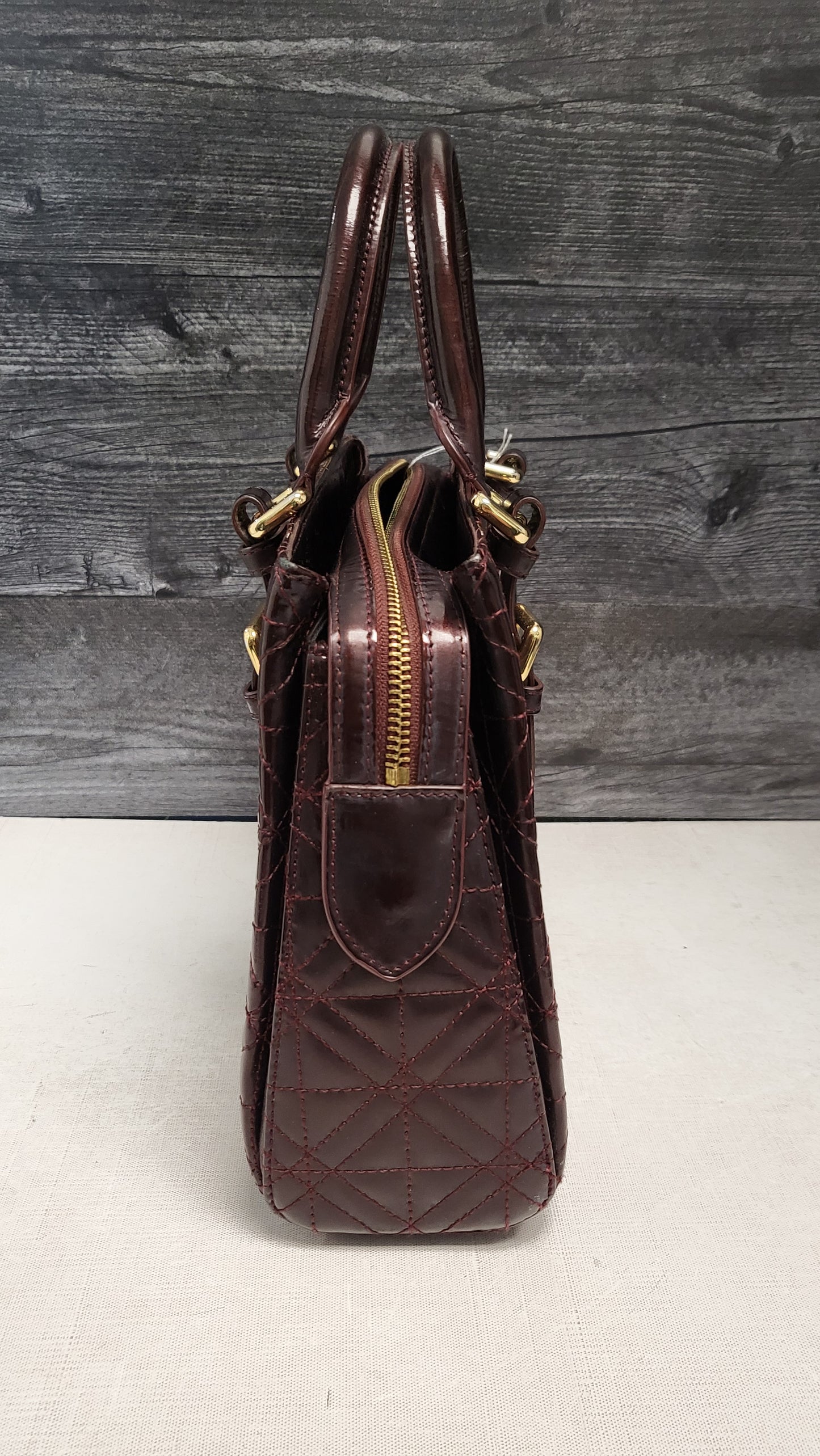 Pierre Cardin Plum Quilted Bag 30x23x9cm