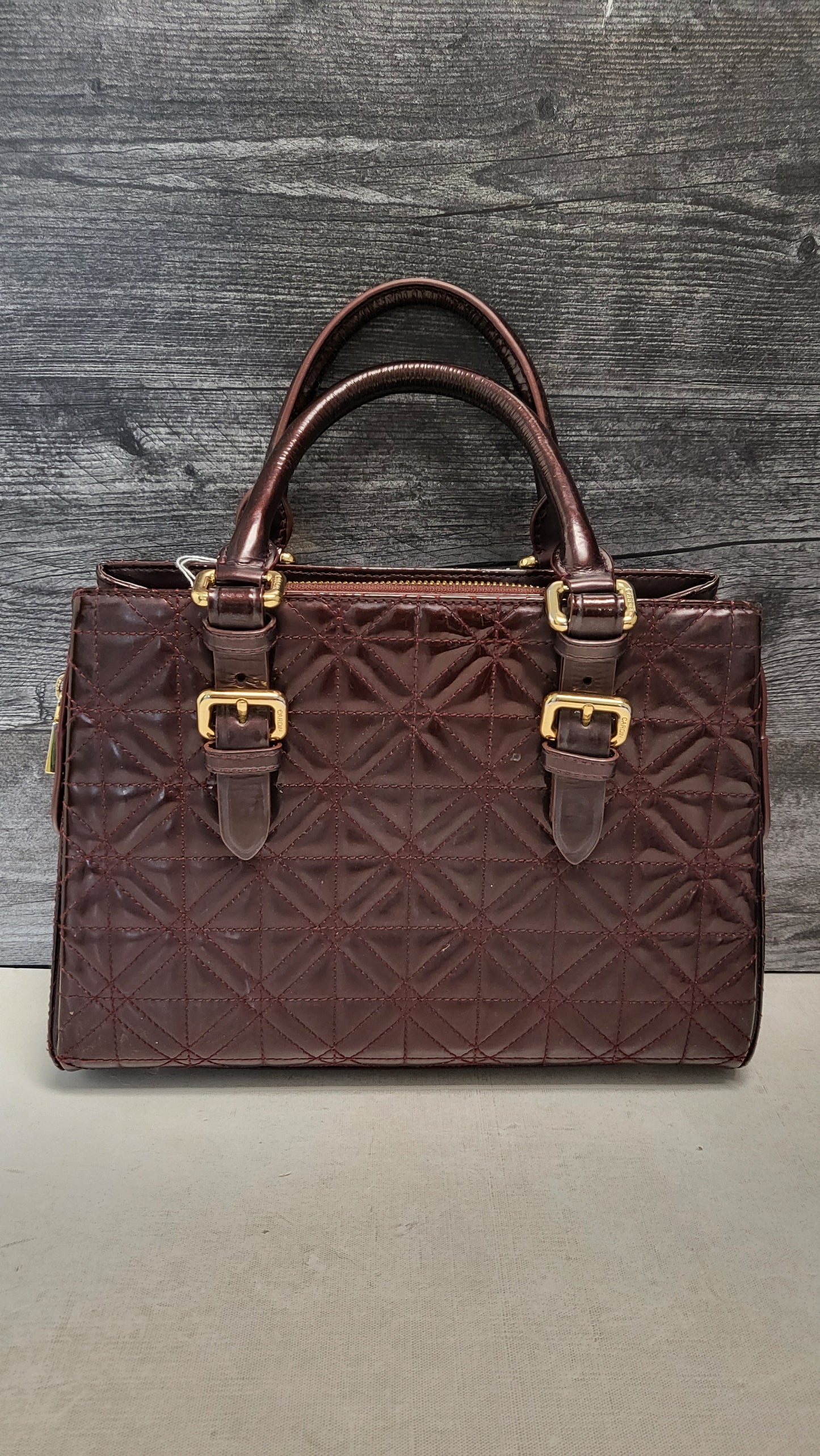 Pierre Cardin Plum Quilted Bag 30x23x9cm