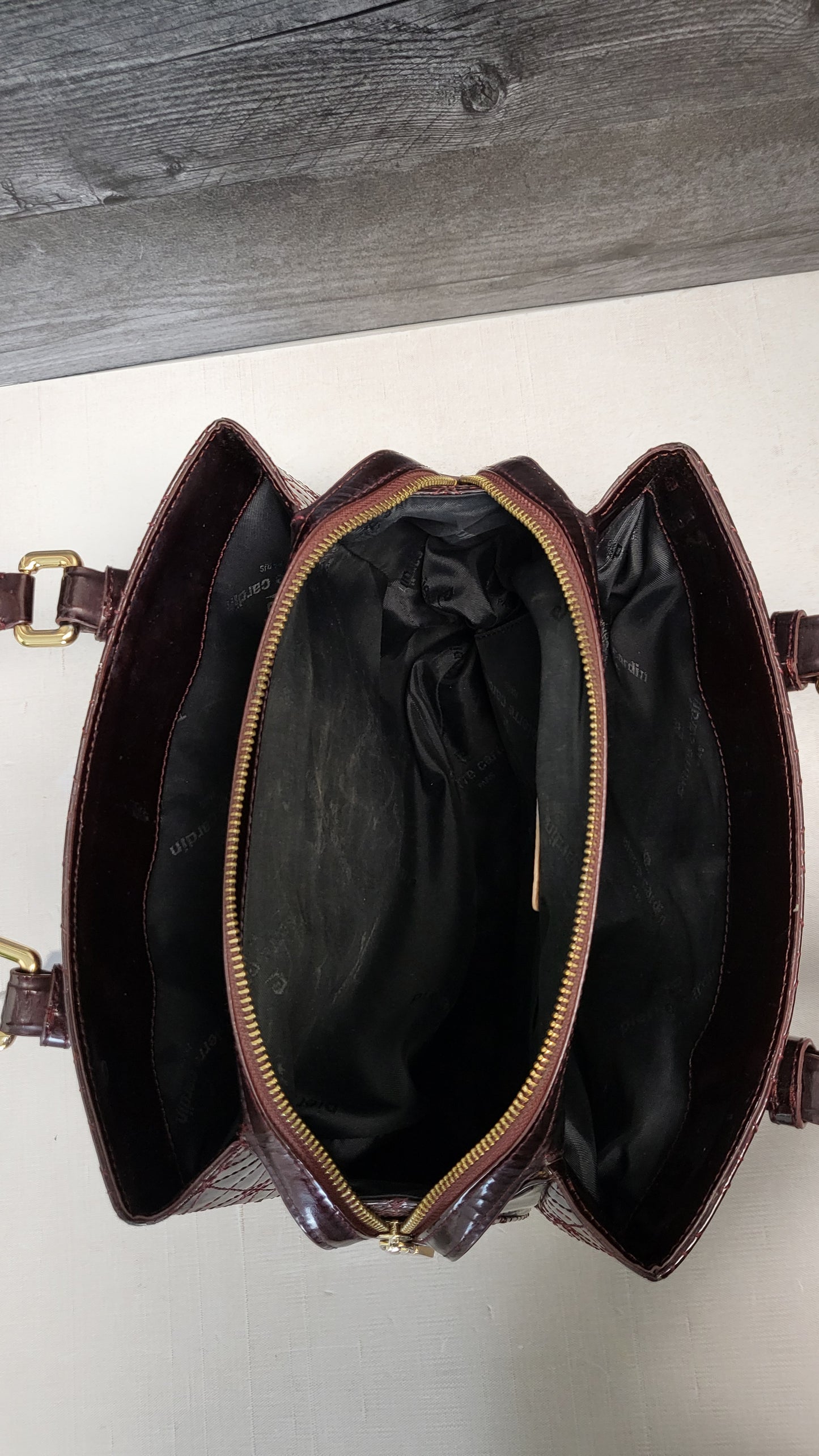 Pierre Cardin Plum Quilted Bag 30x23x9cm