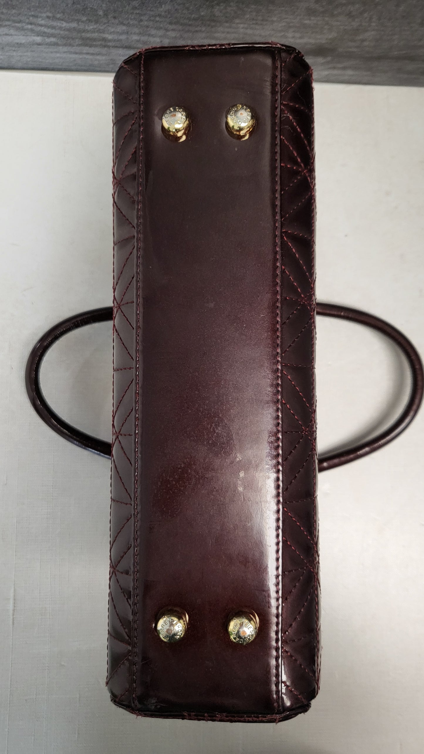Pierre Cardin Plum Quilted Bag 30x23x9cm