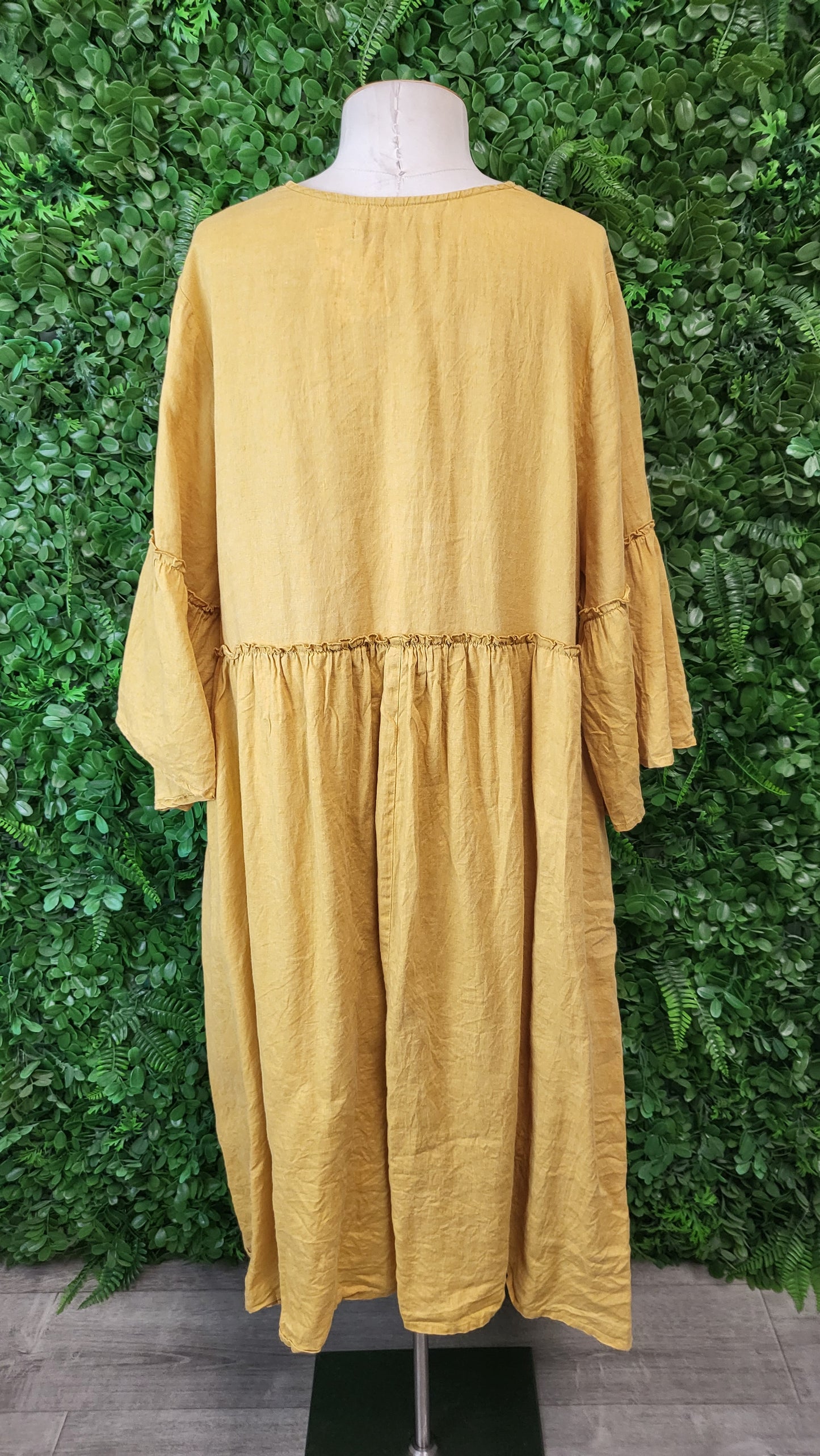 Isle Of Mine Mustard Linen Dress (14-16)